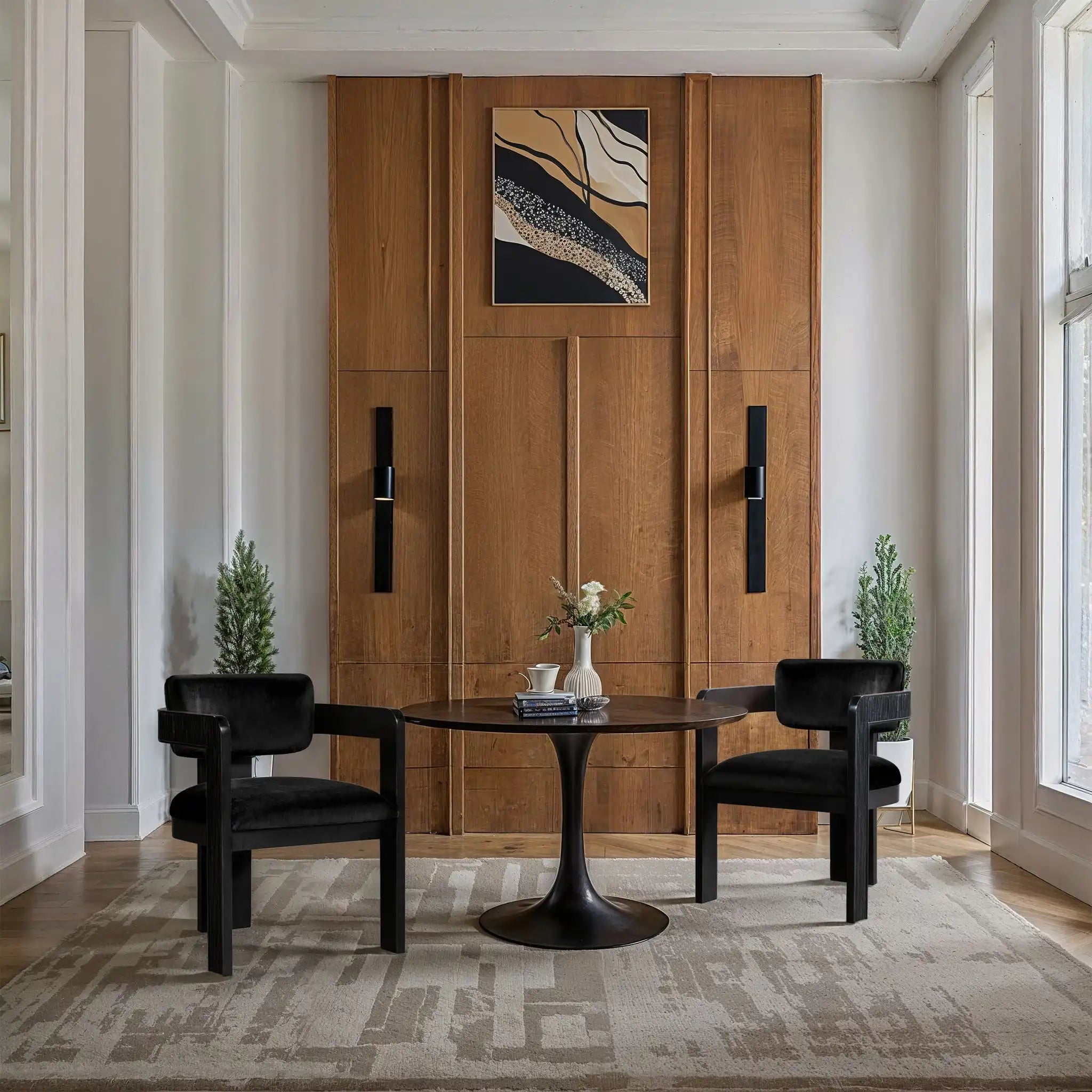 Sacha - Velvet Dining Chair With Black Base (Set of 2)