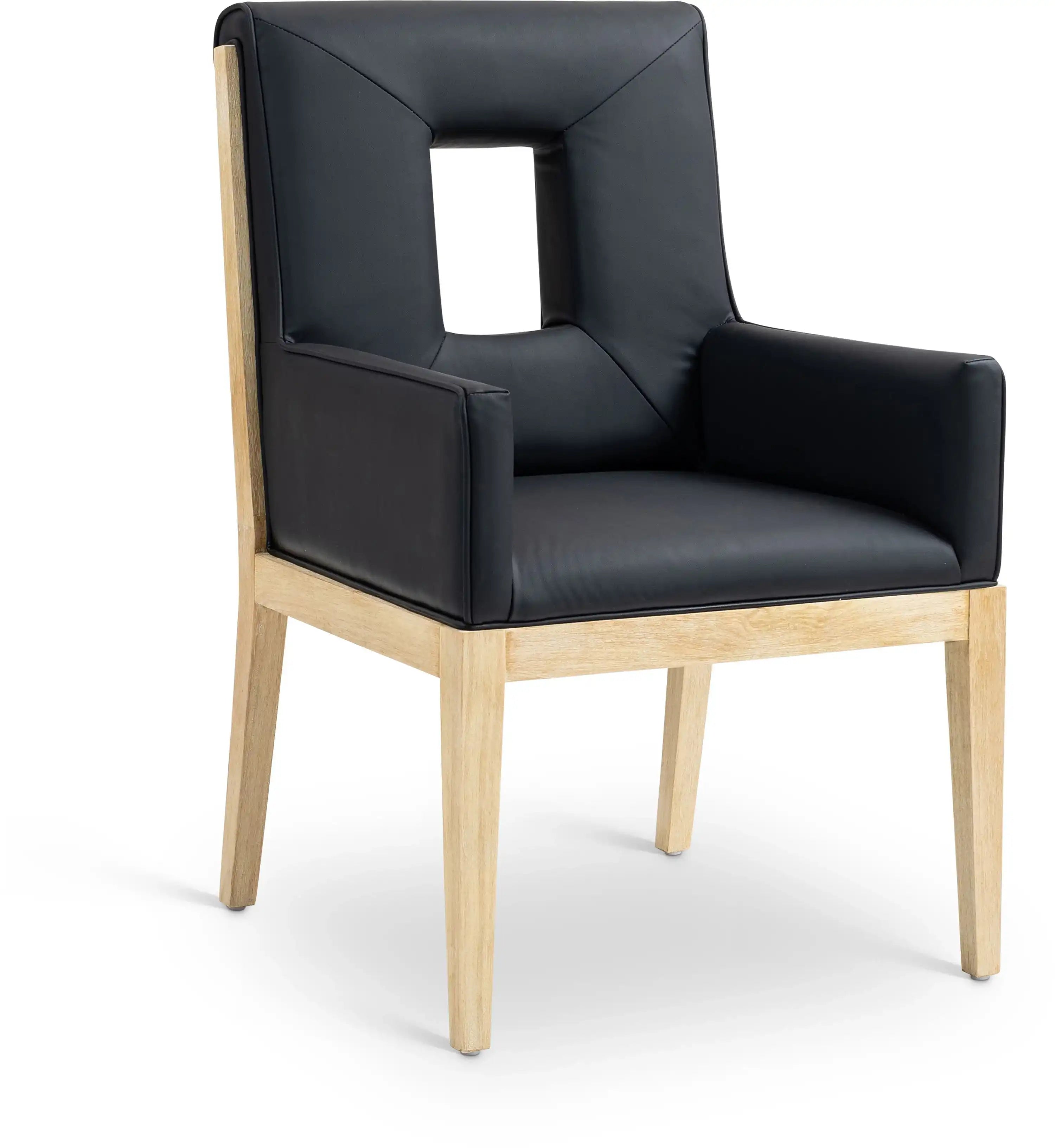 Gwendolyn - Faux Leather Dining Arm Chair With Natural Frame - Best Buy Furniture