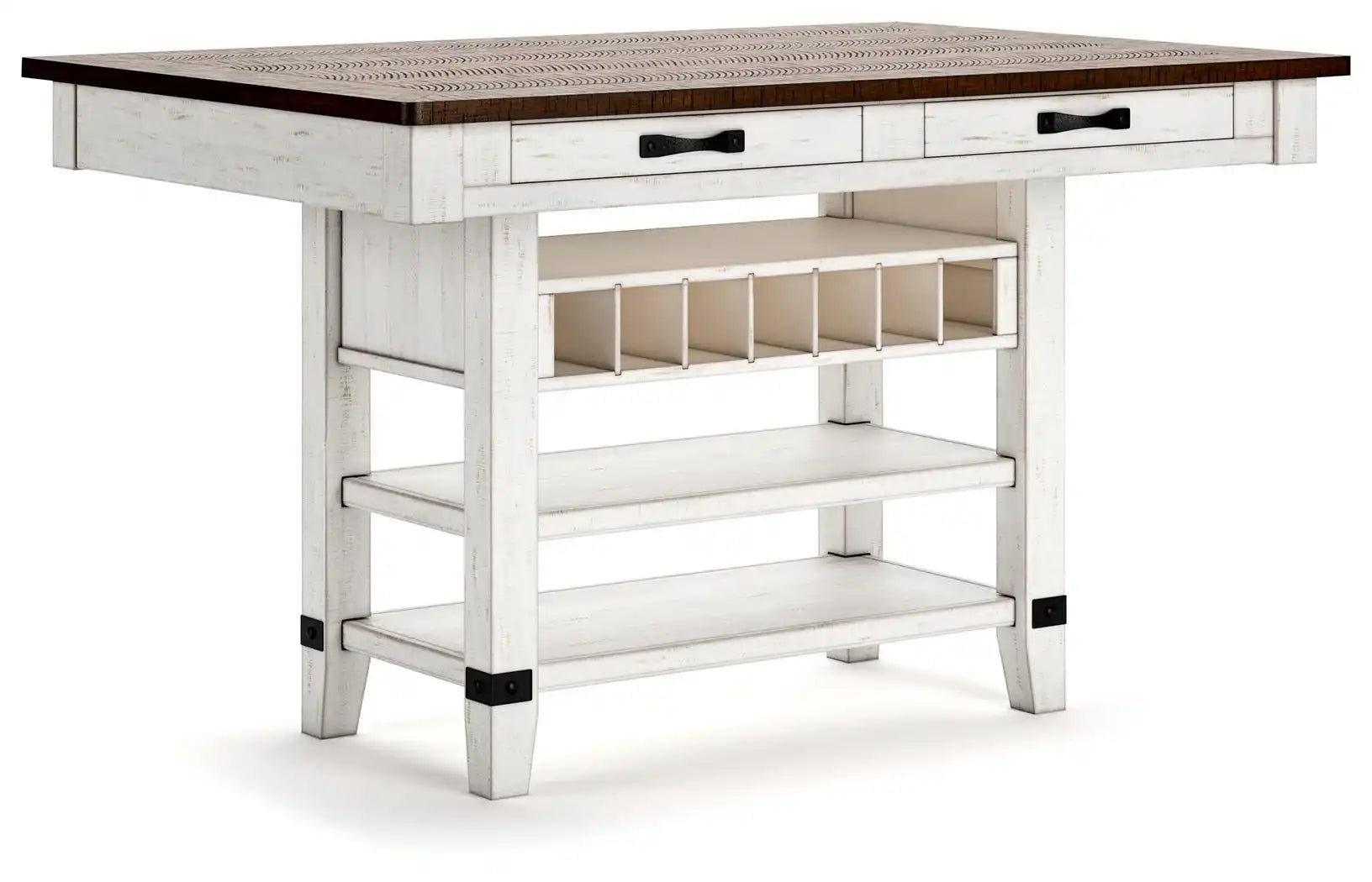 Valebeck - Rect Dining Room Counter Table With Wine Rack - Best Buy Furniture