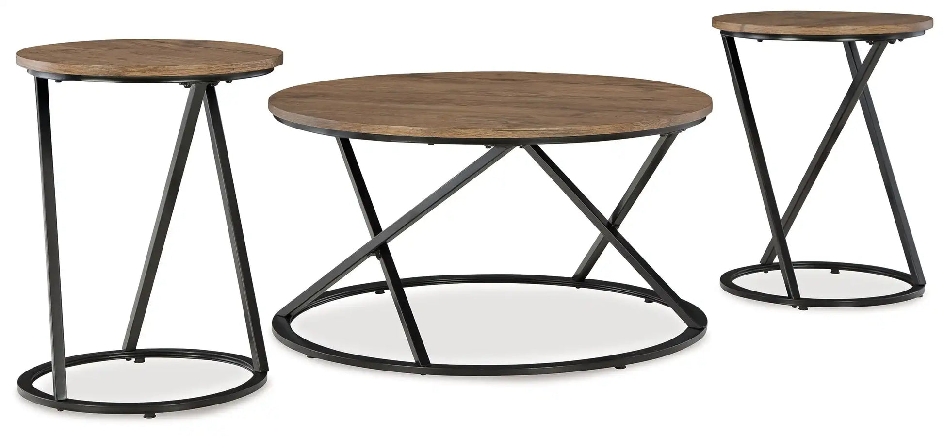 Cassbryn - Occasional Table Set (Set of 3) - Brown / Black - Best Buy Furniture