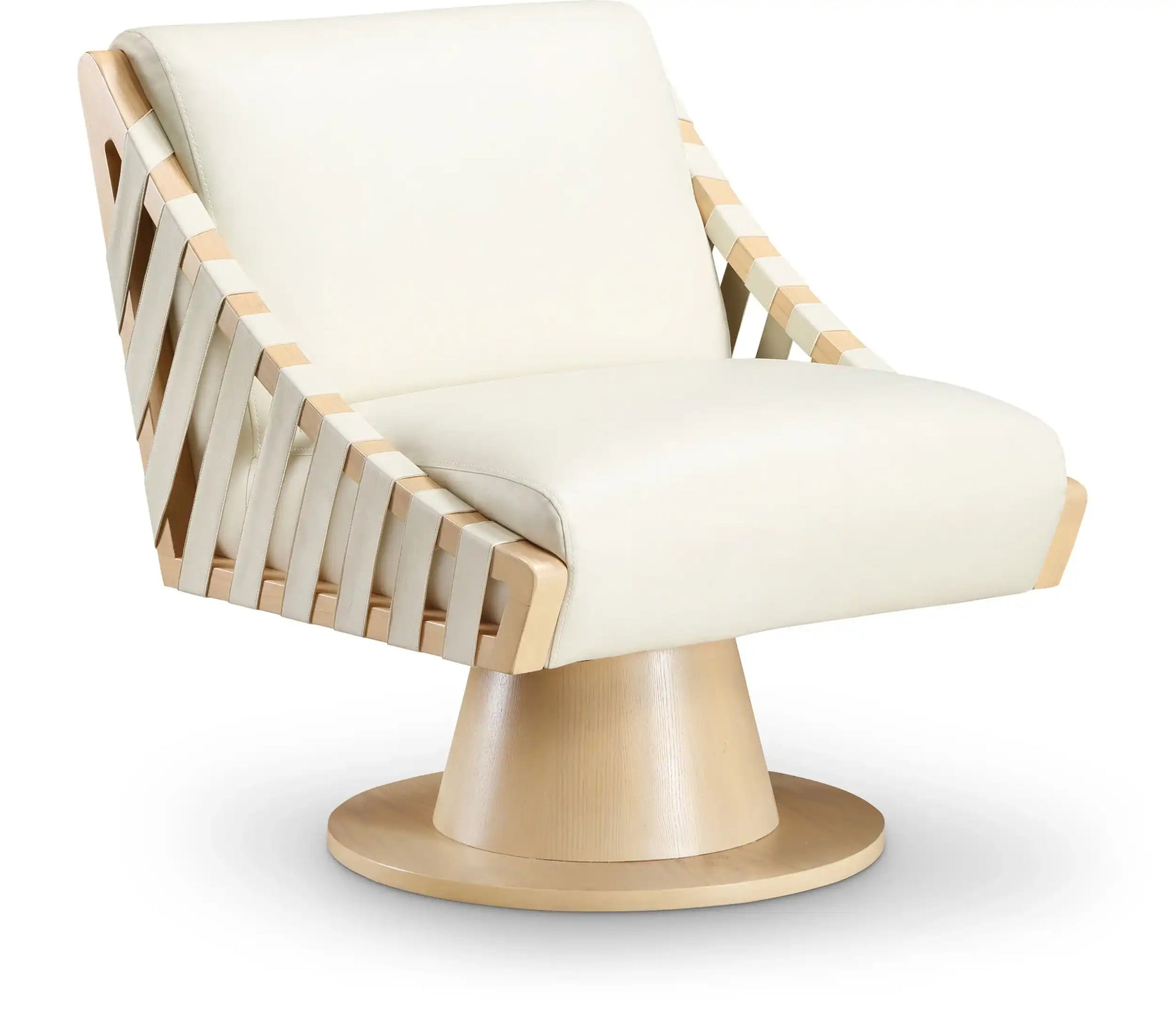 Millwin - Swivel Accent Chair With Natural Base - Best Buy Furniture