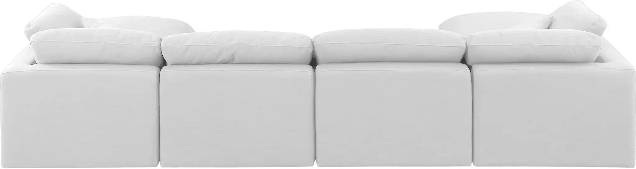 Indulge - Linen 6 Piece Modular Double Chaise Sectional - White