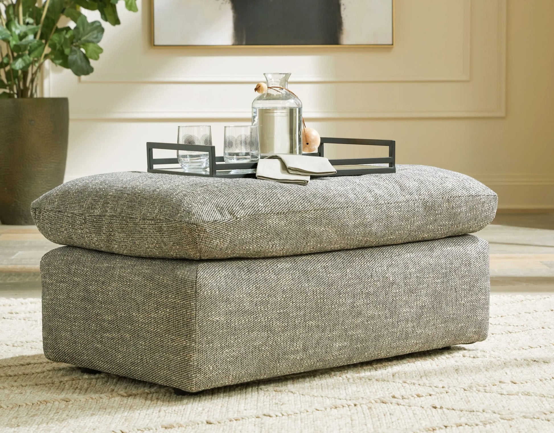 Dramatic - Ottoman - Granite - Best Buy Furniture