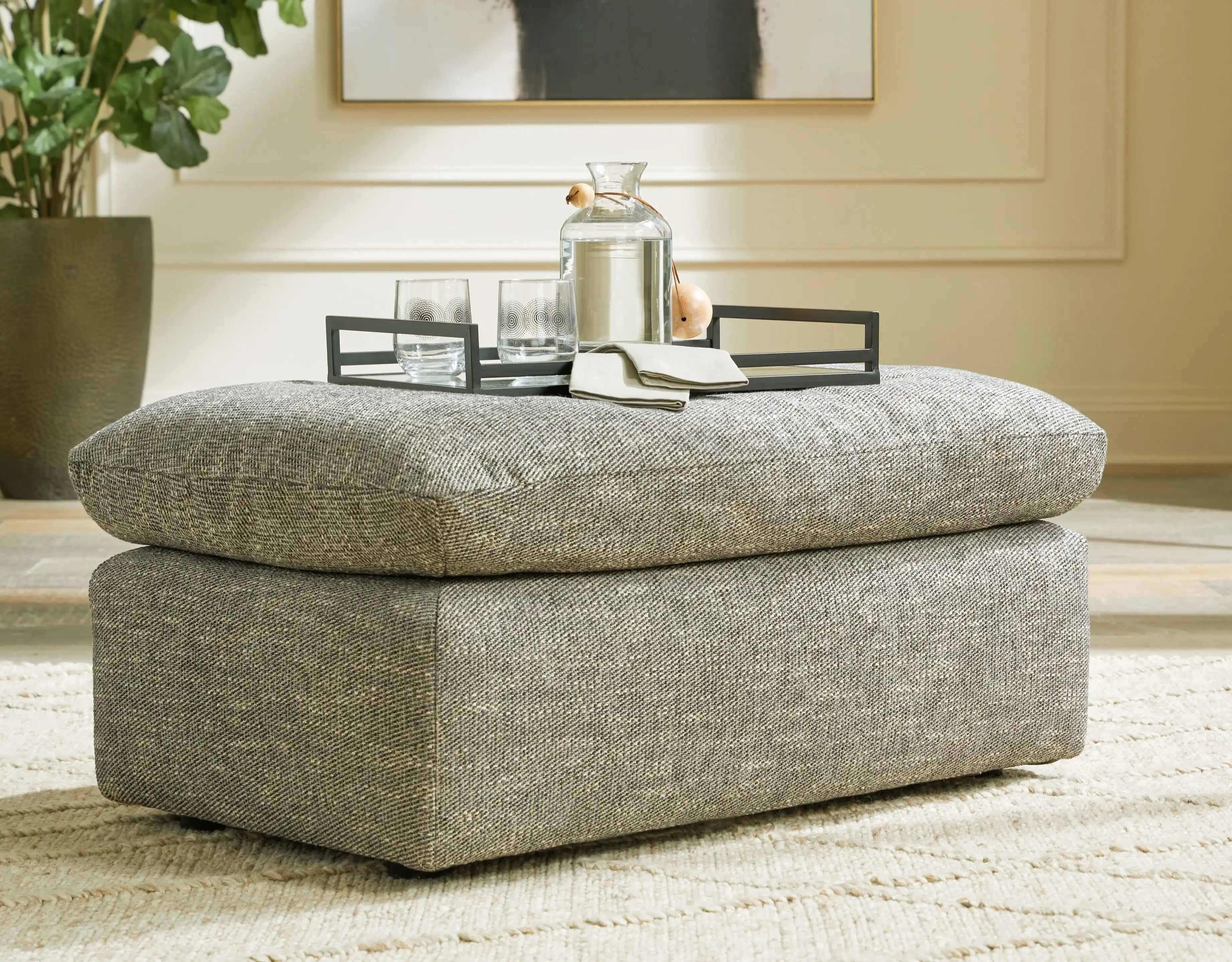 Dramatic - Ottoman - Granite - Best Buy Furniture