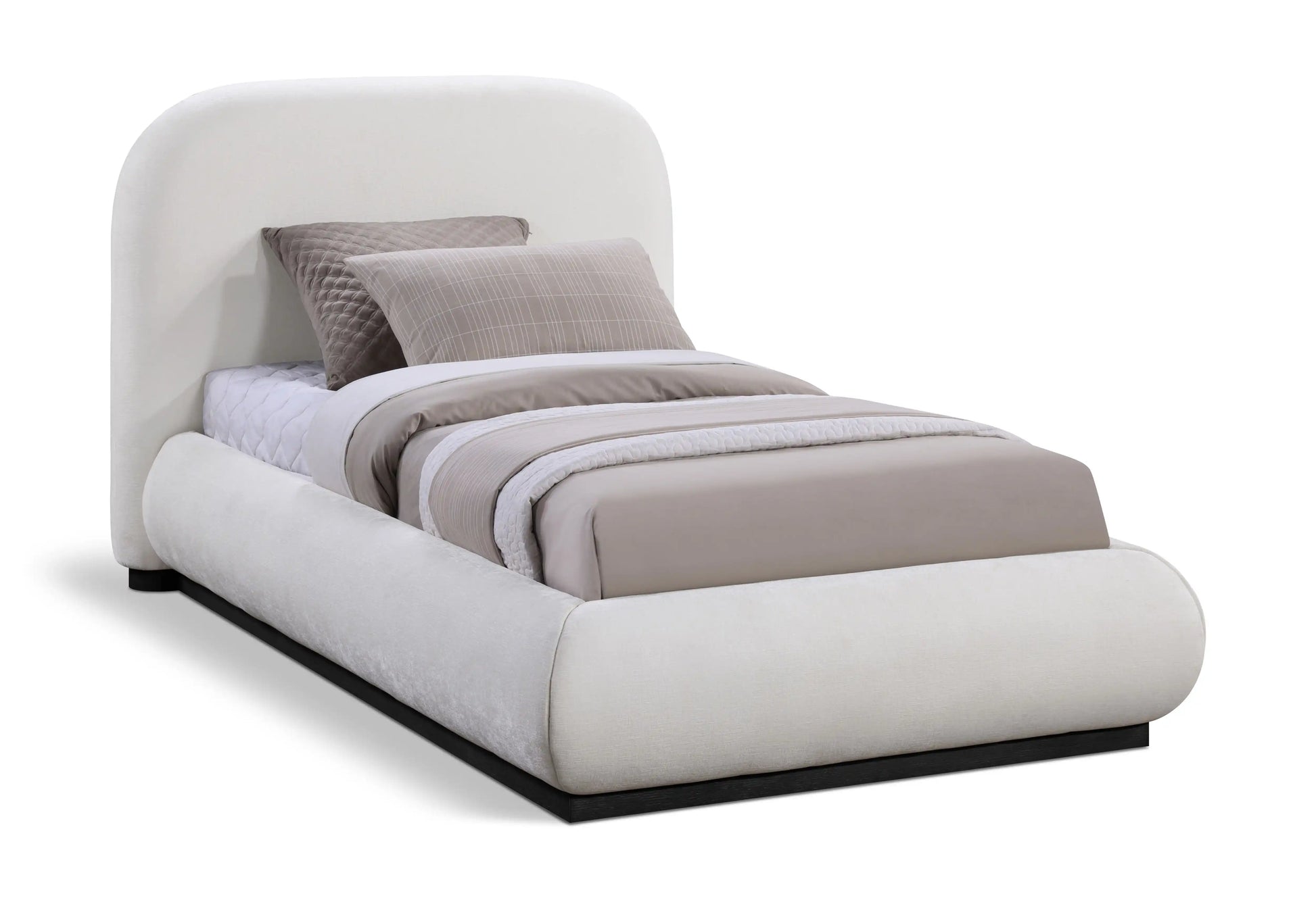 Vaughn - Chenille Bed With Black Base - Best Buy Furniture