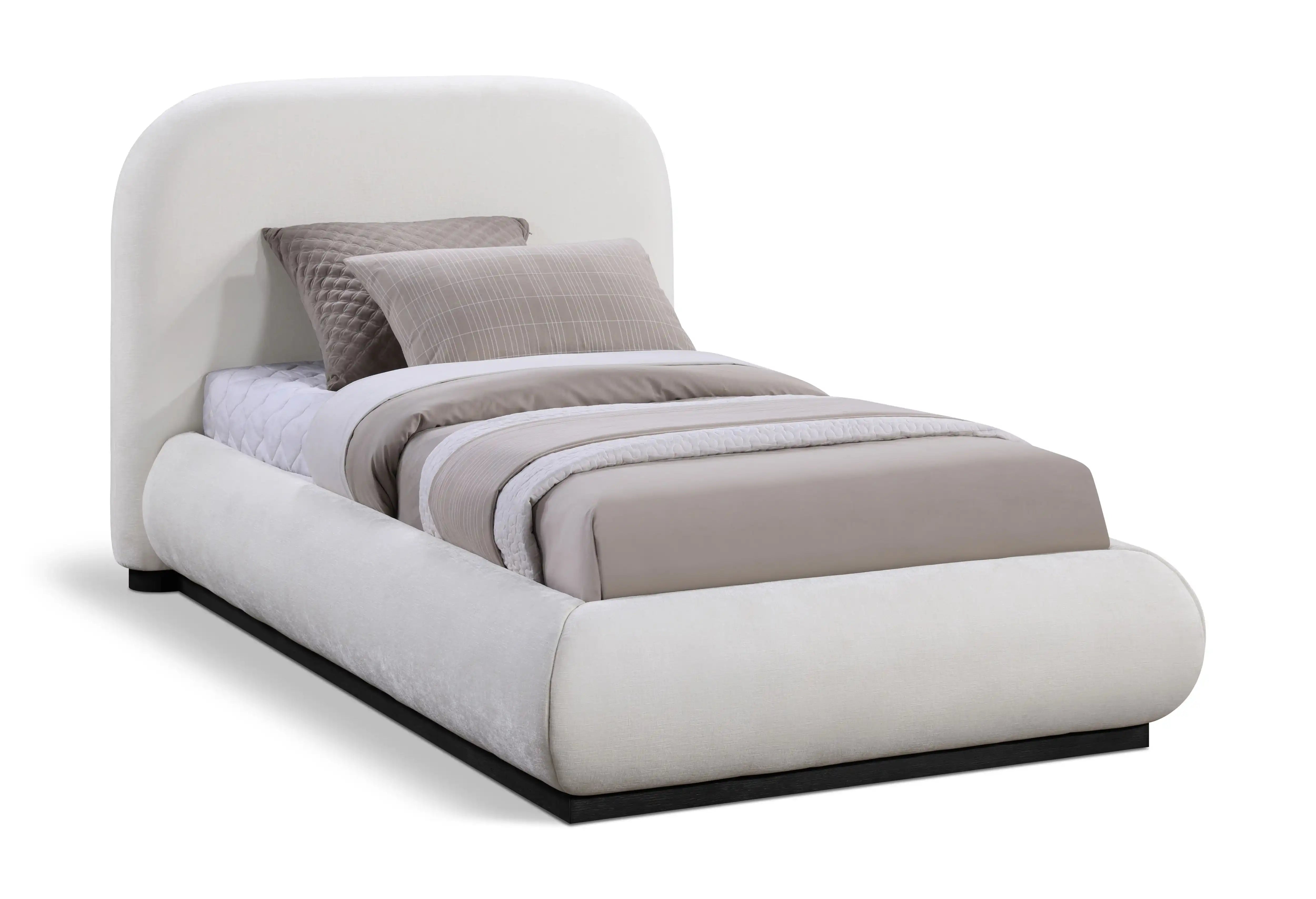 Vaughn - Chenille Bed With Black Base - Best Buy Furniture
