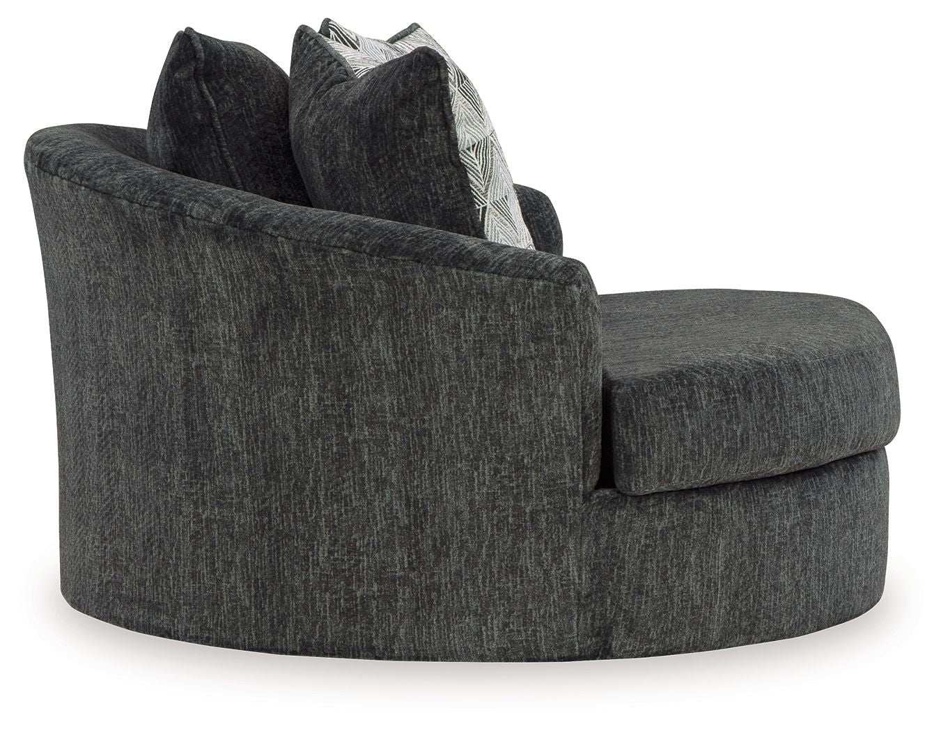 Biddeford - Oversized Swivel Accent Chair - Shadow - Best Buy Furniture