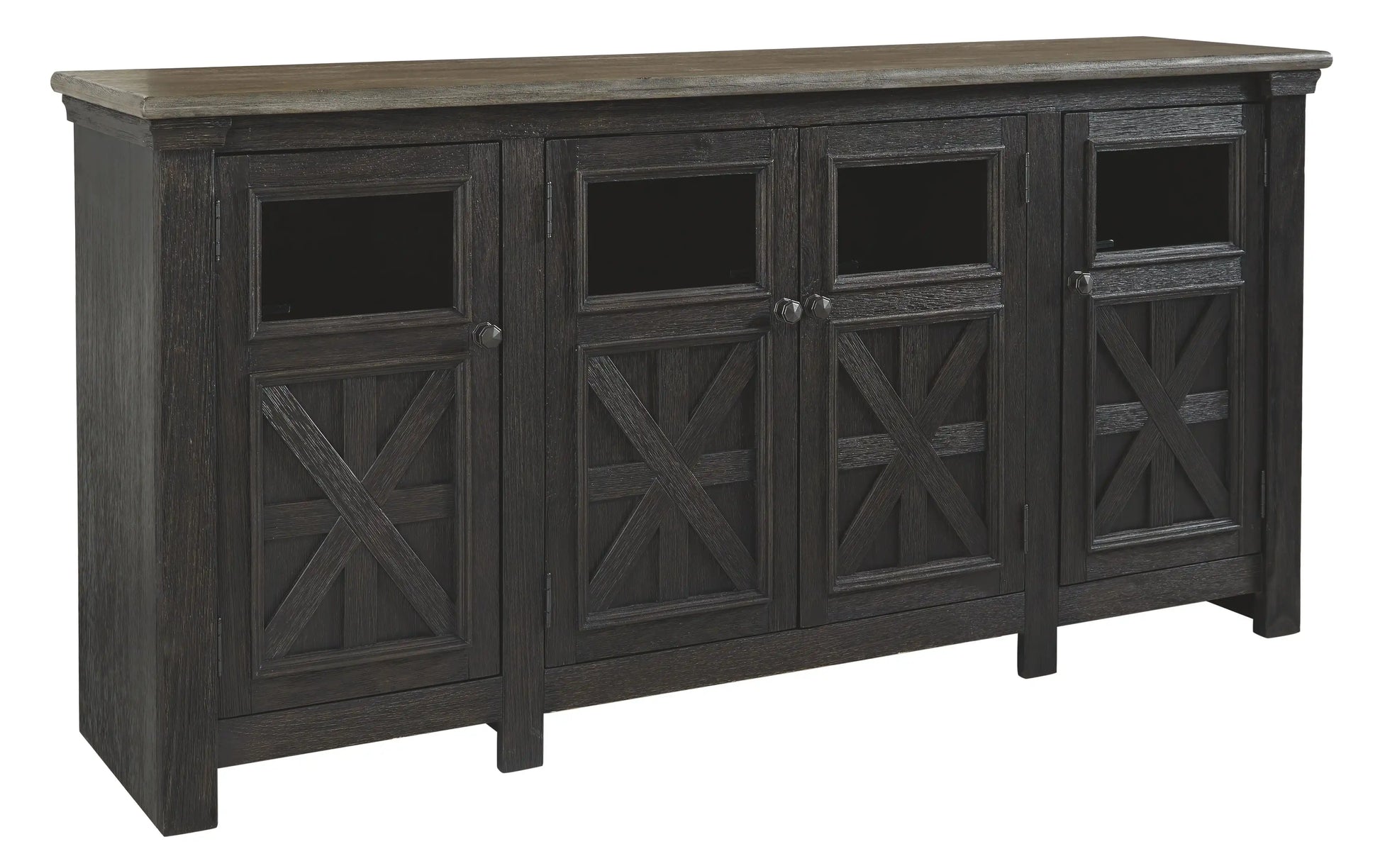 Tyler Creek - Extra Large TV Stand - Black / Gray - Best Buy Furniture