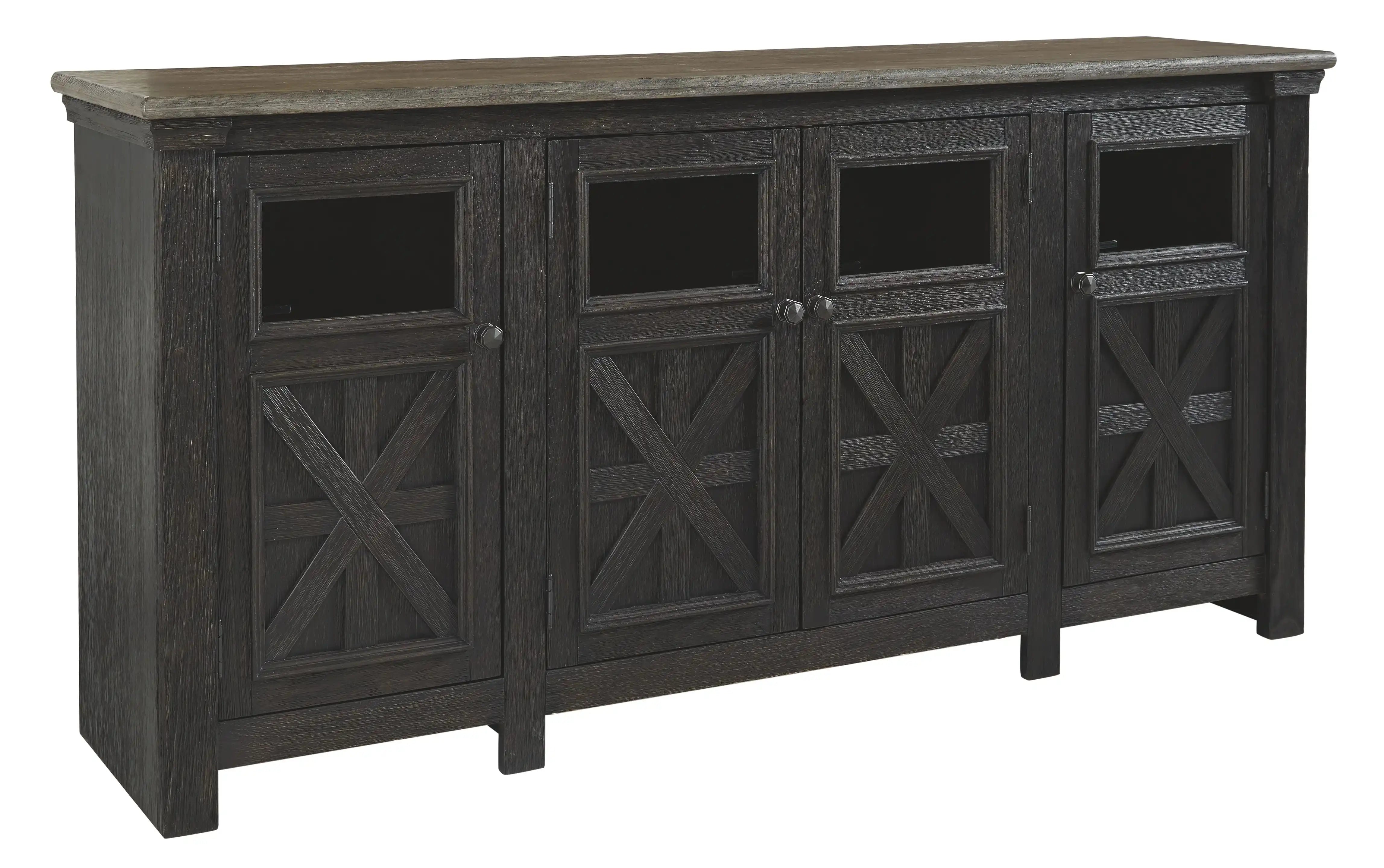 Tyler Creek - Extra Large TV Stand - Black / Gray - Best Buy Furniture