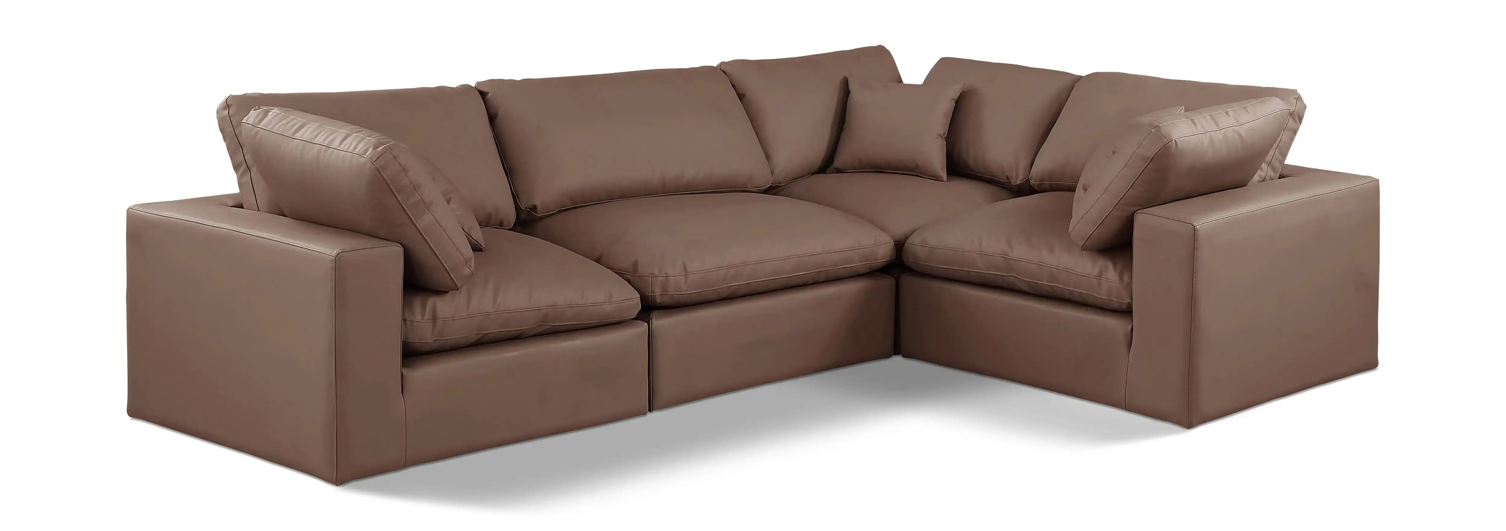Comfy - 4 Piece Faux Leather Modular Sectional - Best Buy Furniture