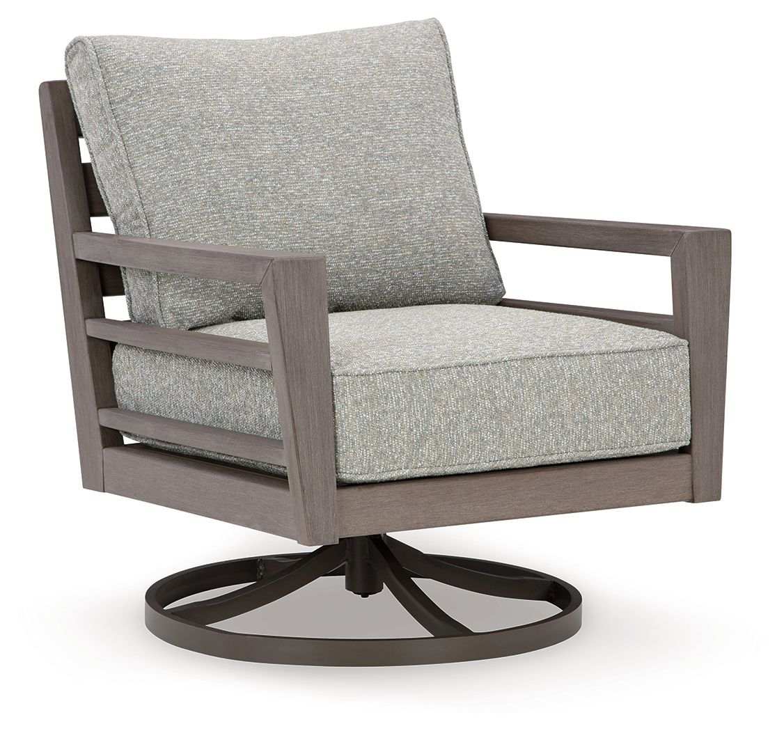 Hillside Barn - Swivel Lounge W/ Cushion - Gray / Brown - Best Buy Furniture