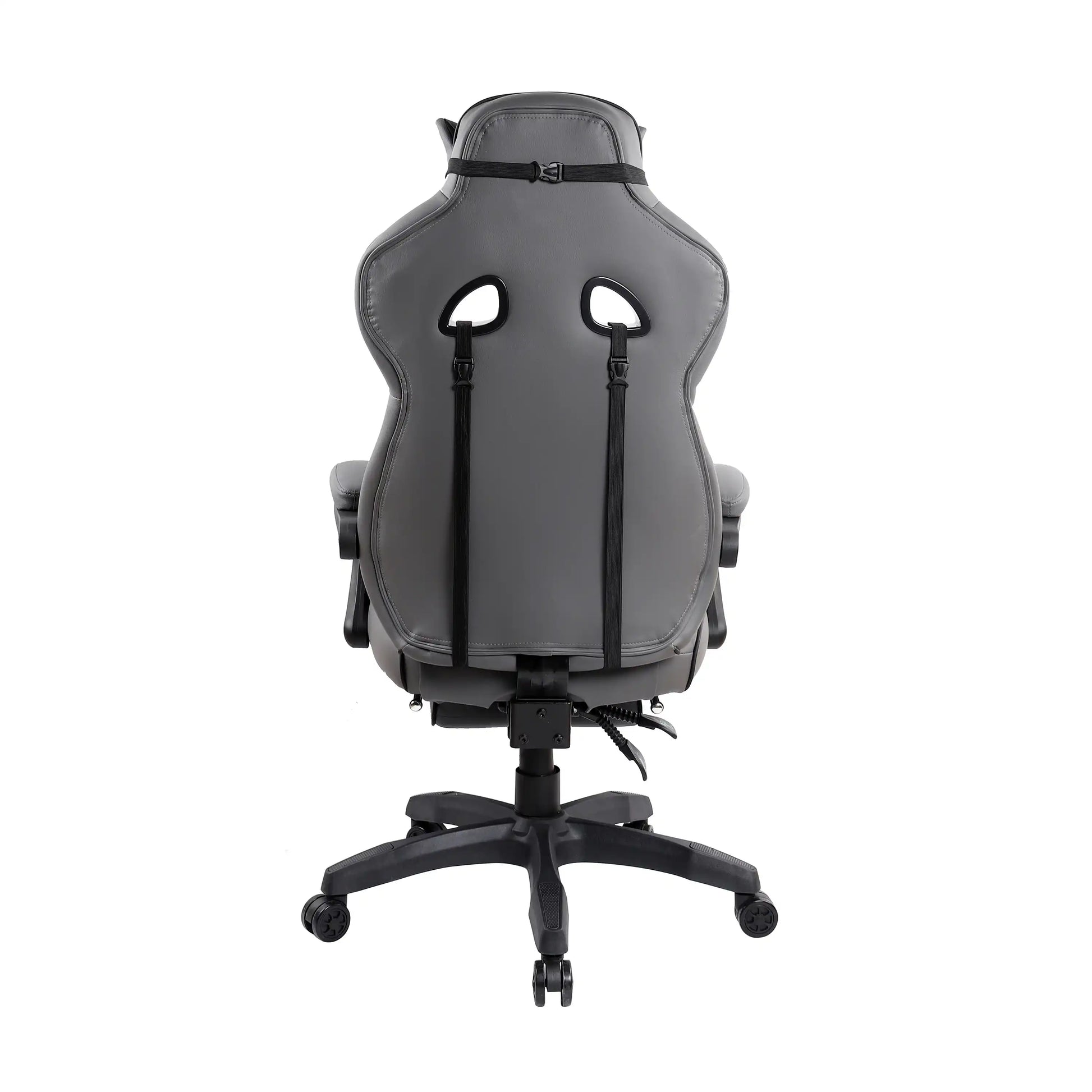 Gaming Racing Style Fully Reclining Executive Office Chair with Footrest, Black & Grey - Best Buy Furniture