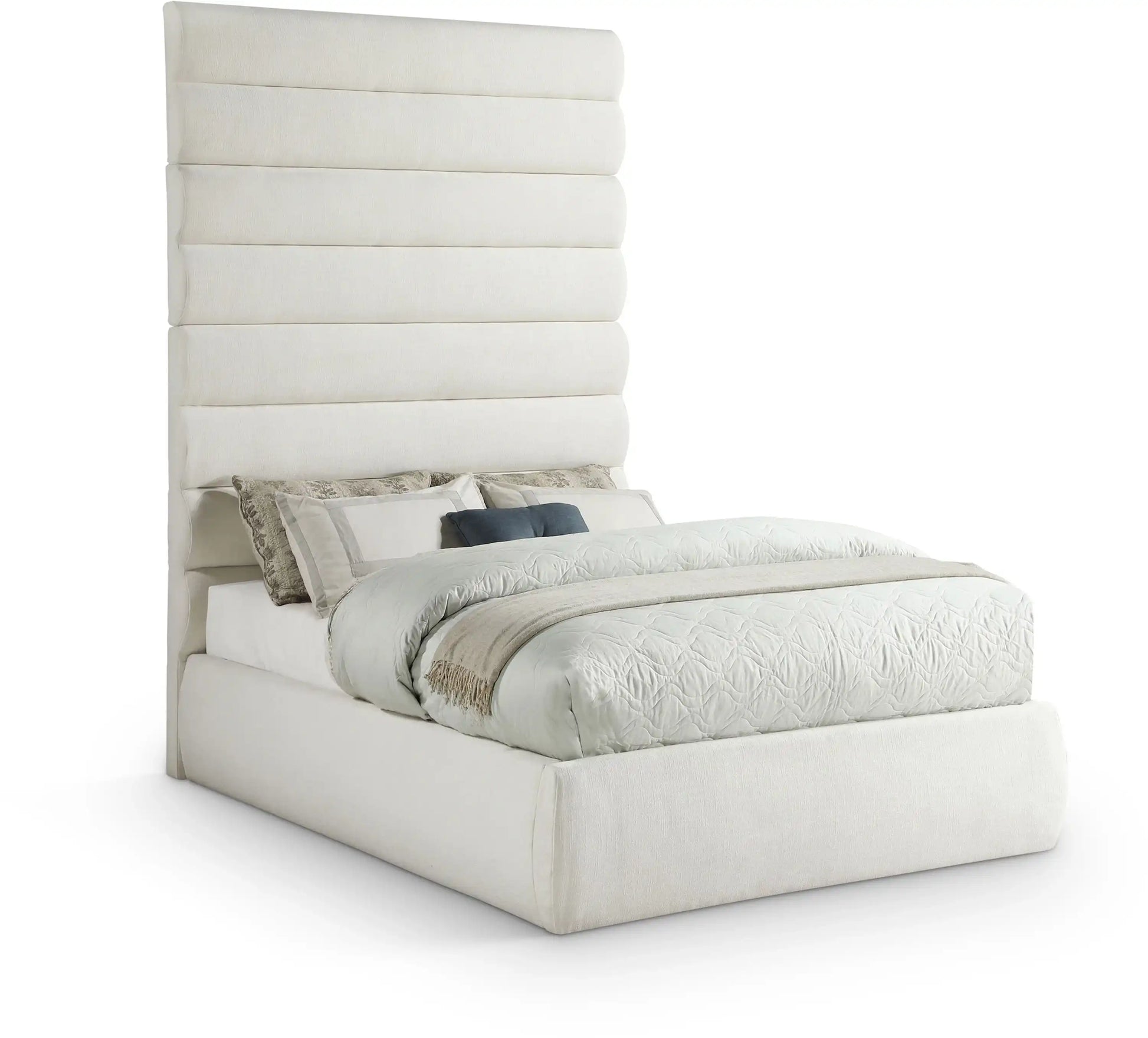 Adam - Linen Fabric Bed With 89" Headboard - Best Buy Furniture
