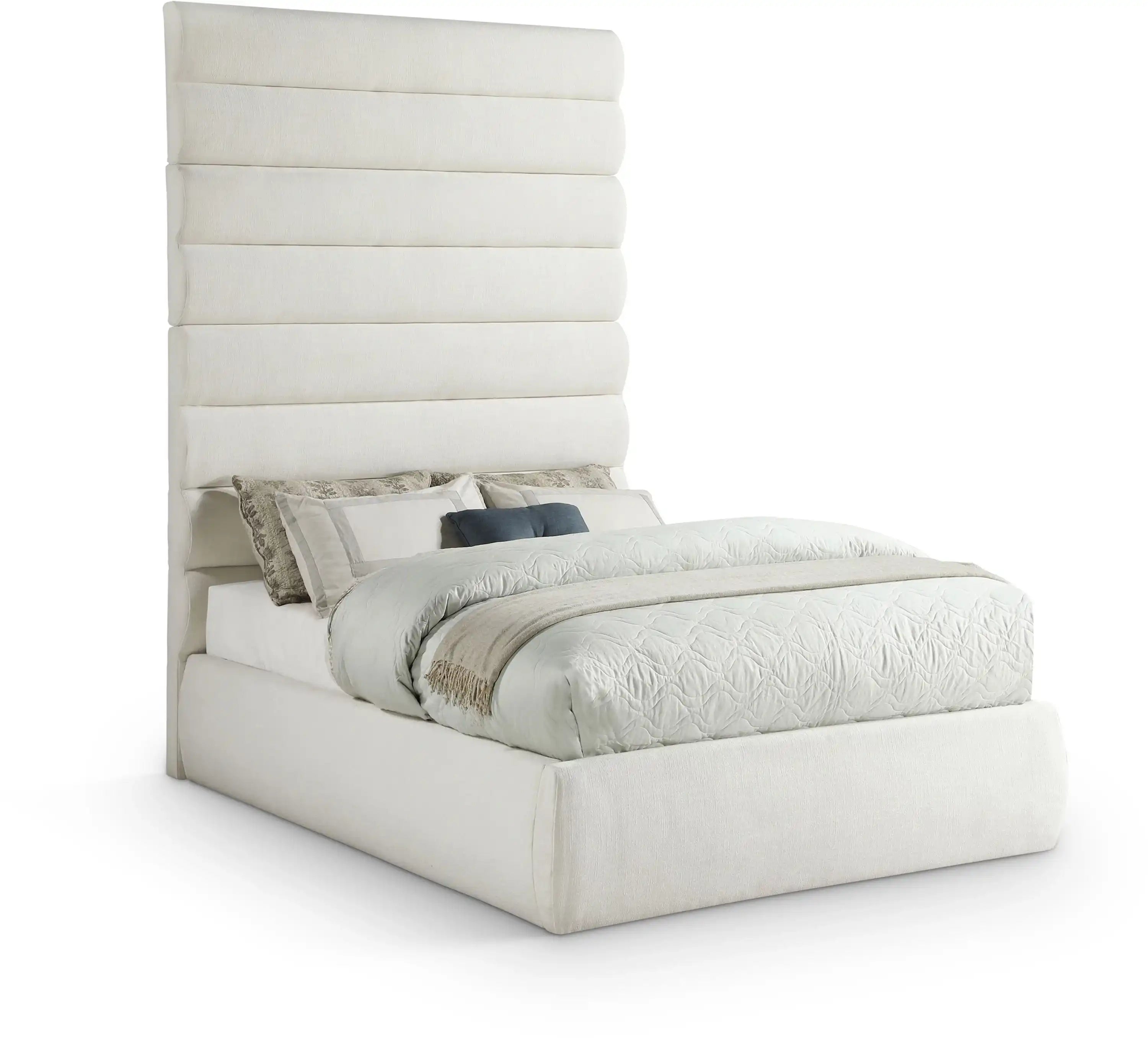 Adam - Linen Fabric Bed With 89" Headboard - Best Buy Furniture