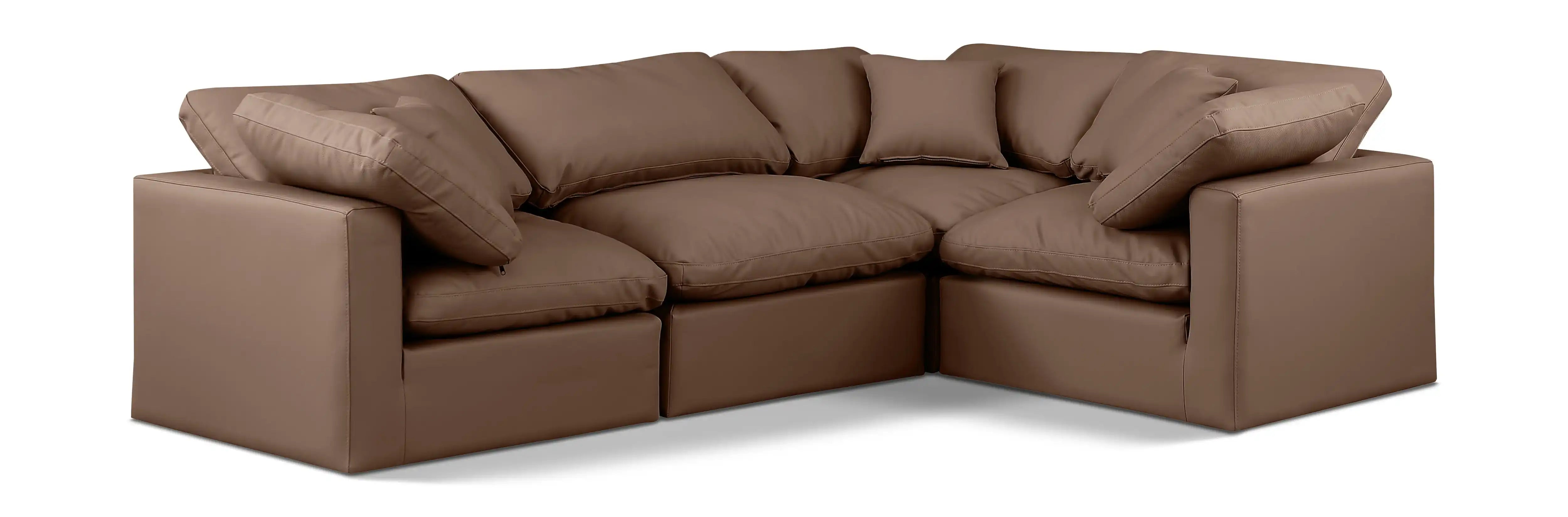 Indulge - Faux Leather 4 Piece Modular Corner Sectional - Best Buy Furniture