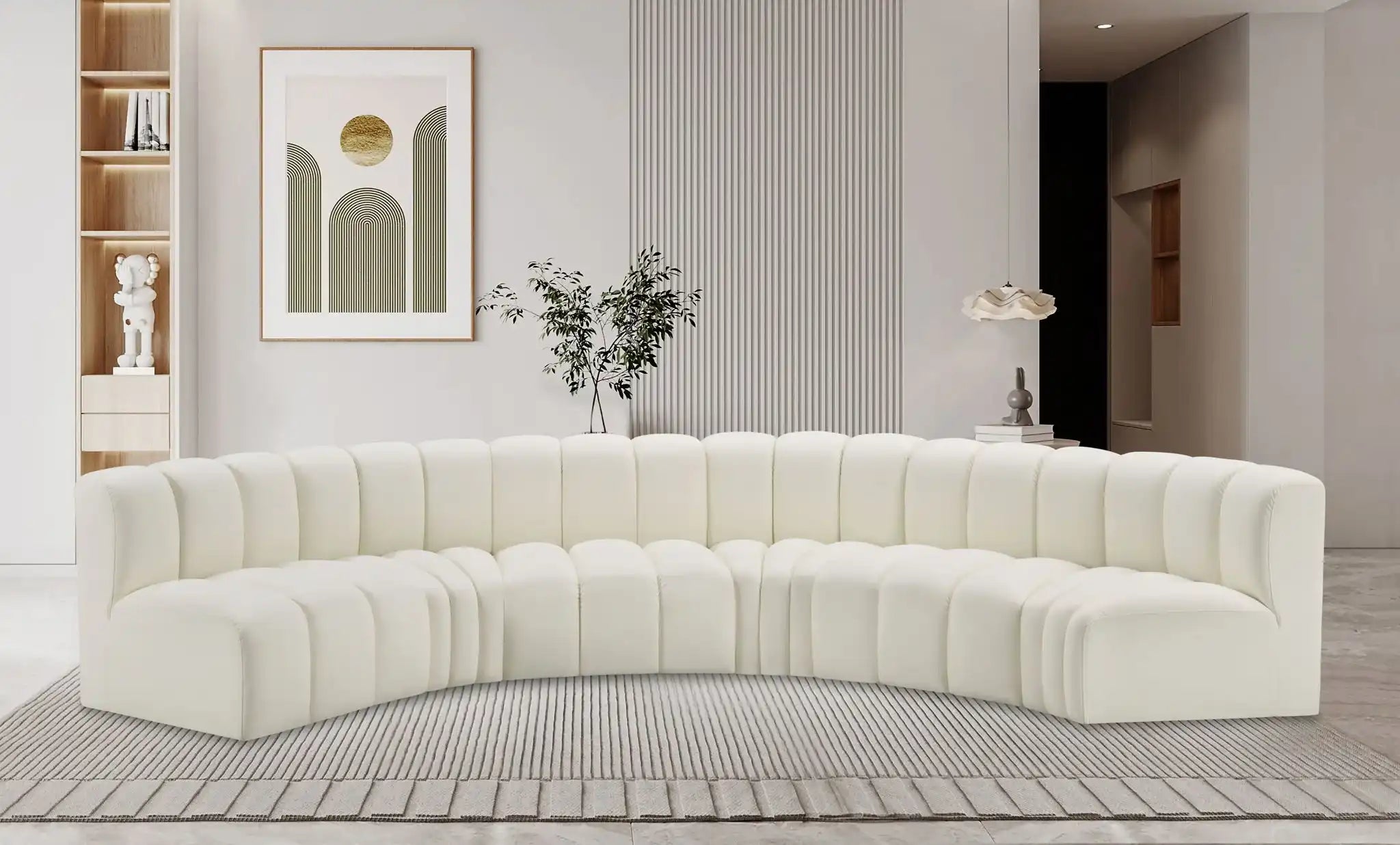 Arc - Faux Leather 6 Piece U-Shaped Modular Sofa