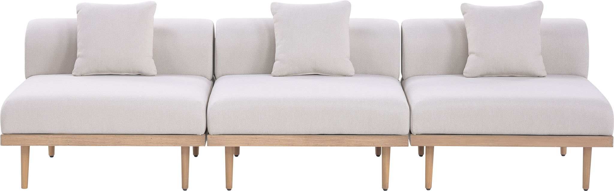 Laguna - 3 Piece Resilient Water Resistant Fabric 106.5" Outdoor Patio Armless Modular Sofa