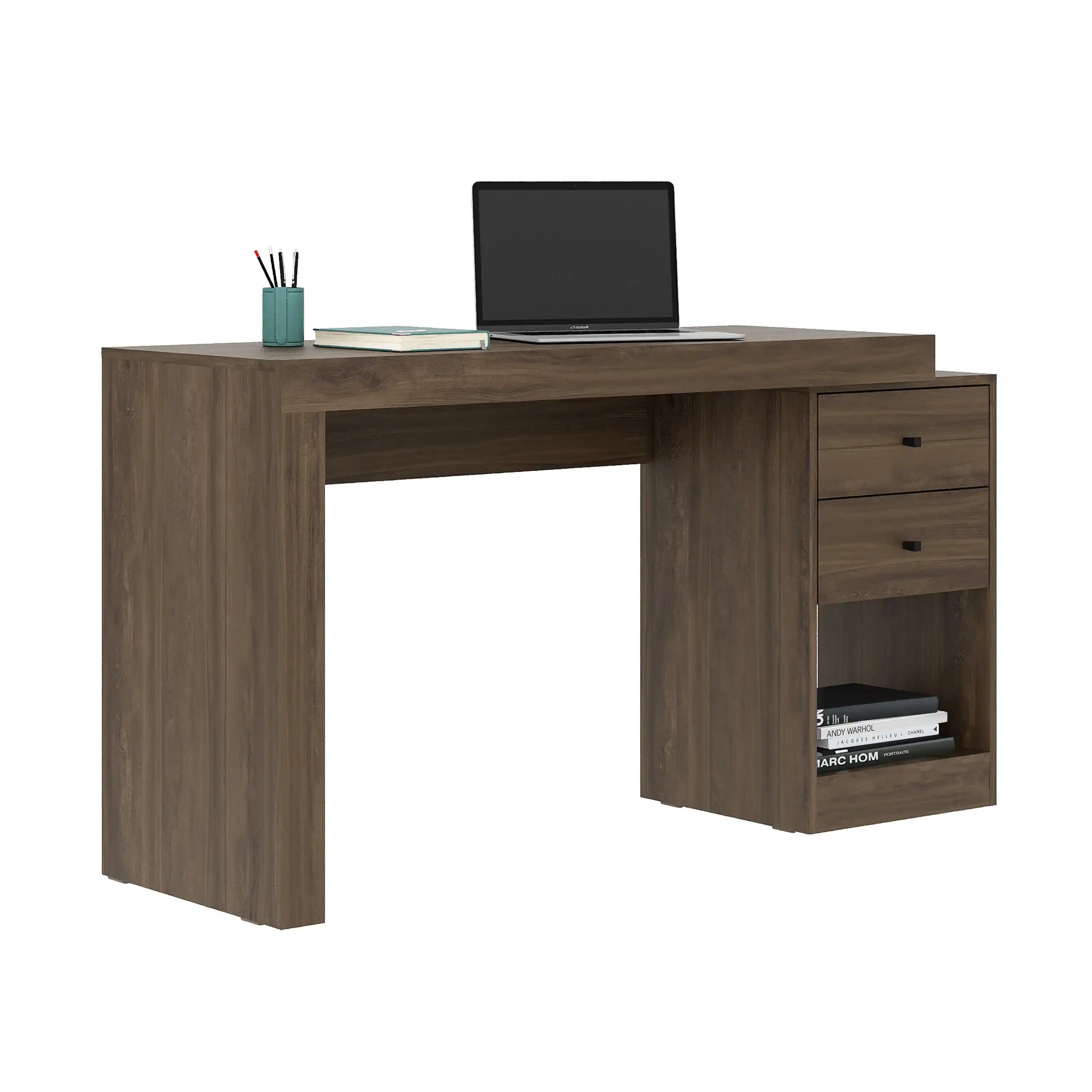 Techni Mobili Expandable Home Office Desk, Walnut - Best Buy Furniture
