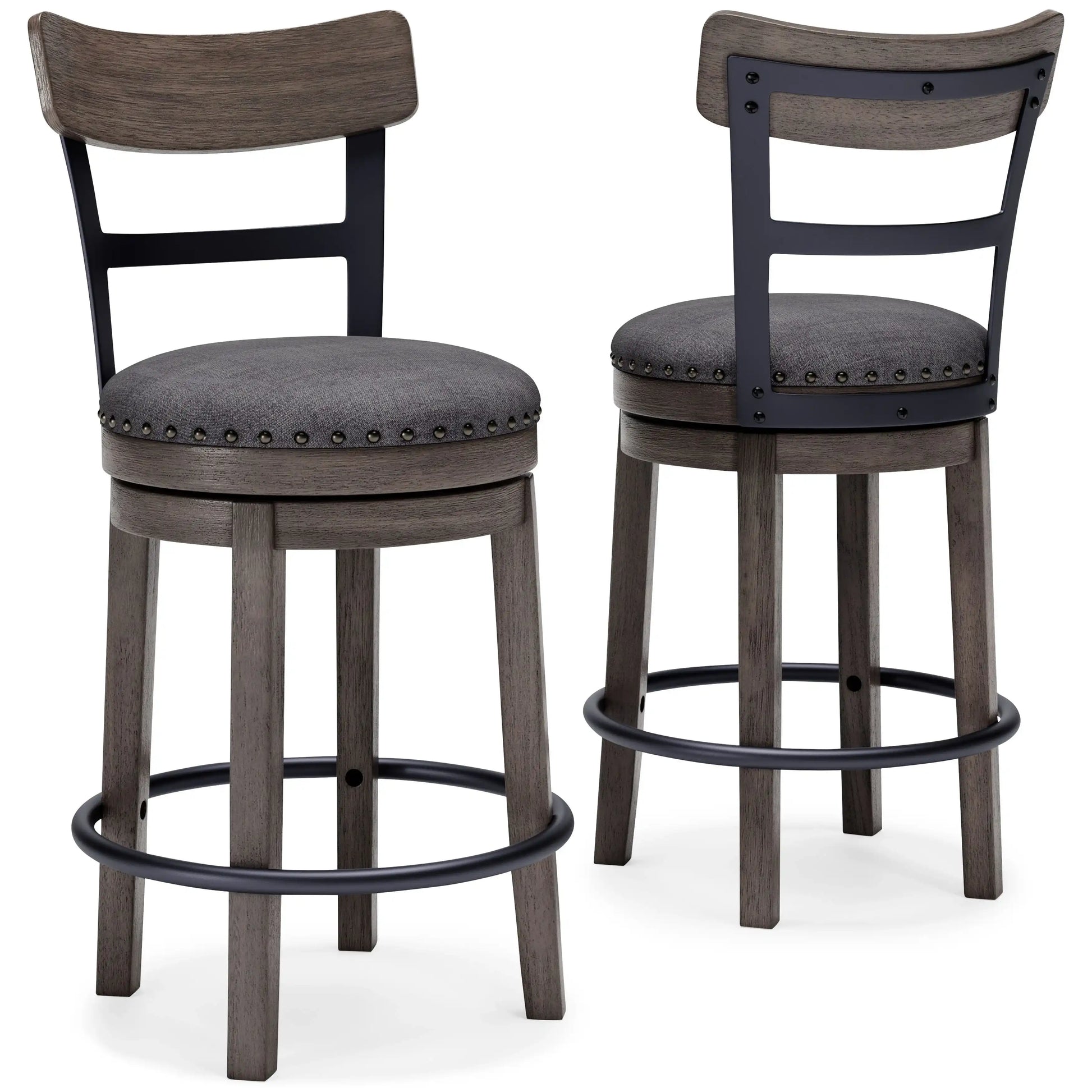 Caitbrook - UPH Swivel Barstool - Gray - Best Buy Furniture