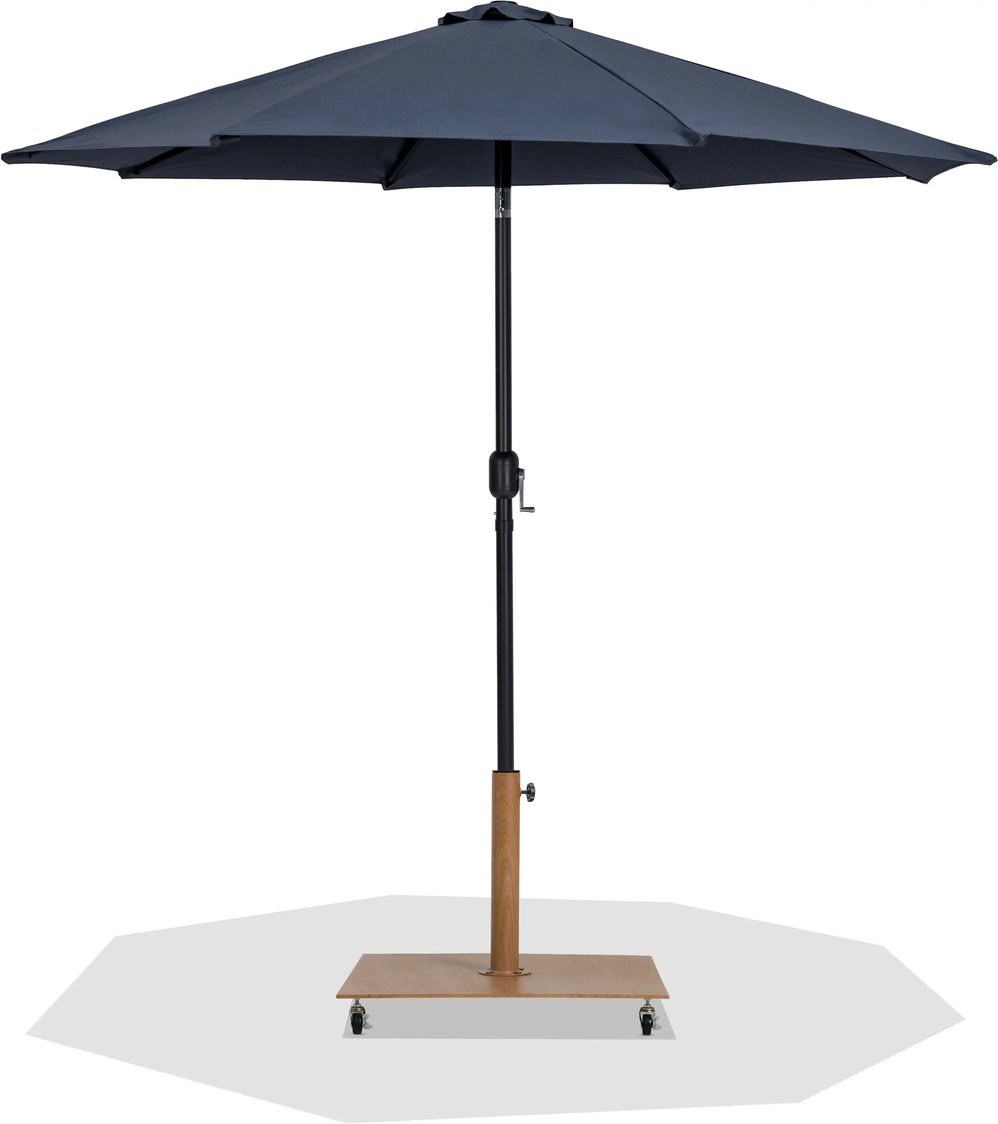 Fiji - Aluminum Patio Umbrella With Square Teak And Black Base - Best Buy Furniture