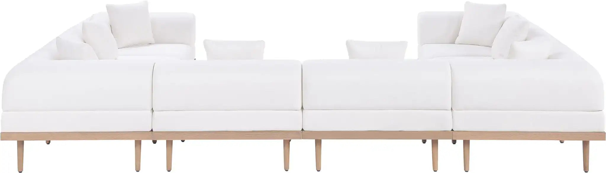 Laguna - 8 Piece Resilient Water Resistant Fabric 142" Upholstered Outdoor Patio Modular Sectional
