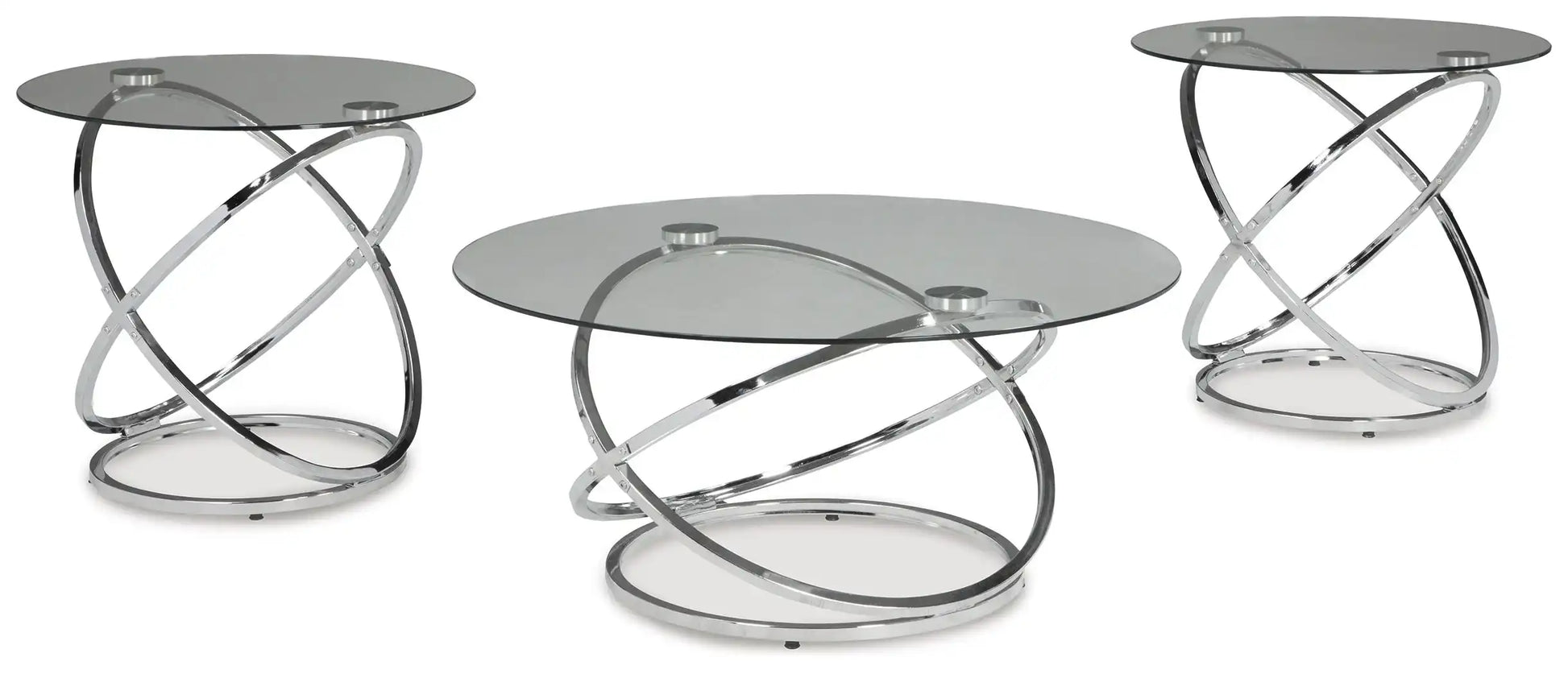 Hollynyx - Occasional Table Set (Set of 3) - Chrome Finish - Best Buy Furniture