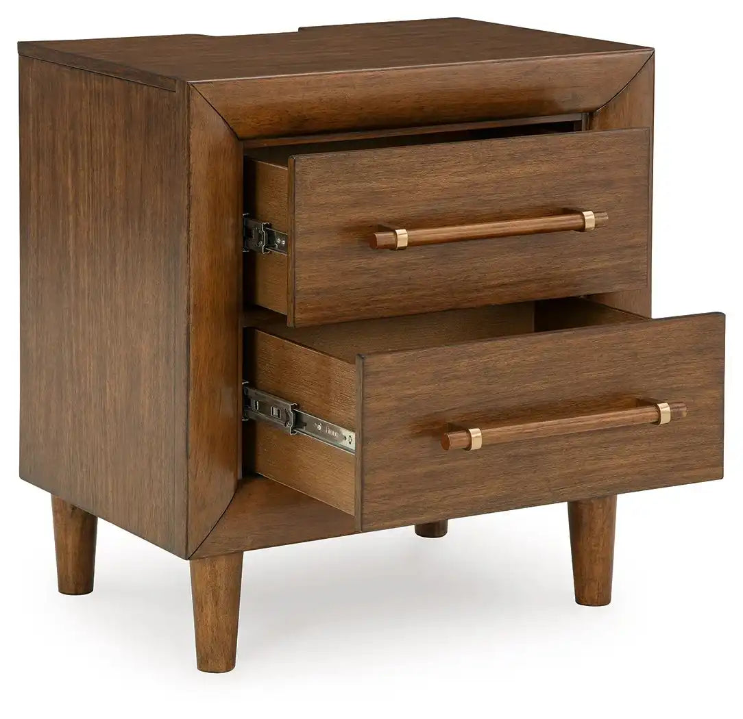 Lyncott - Two Drawer Night Stand - Brown - Best Buy Furniture