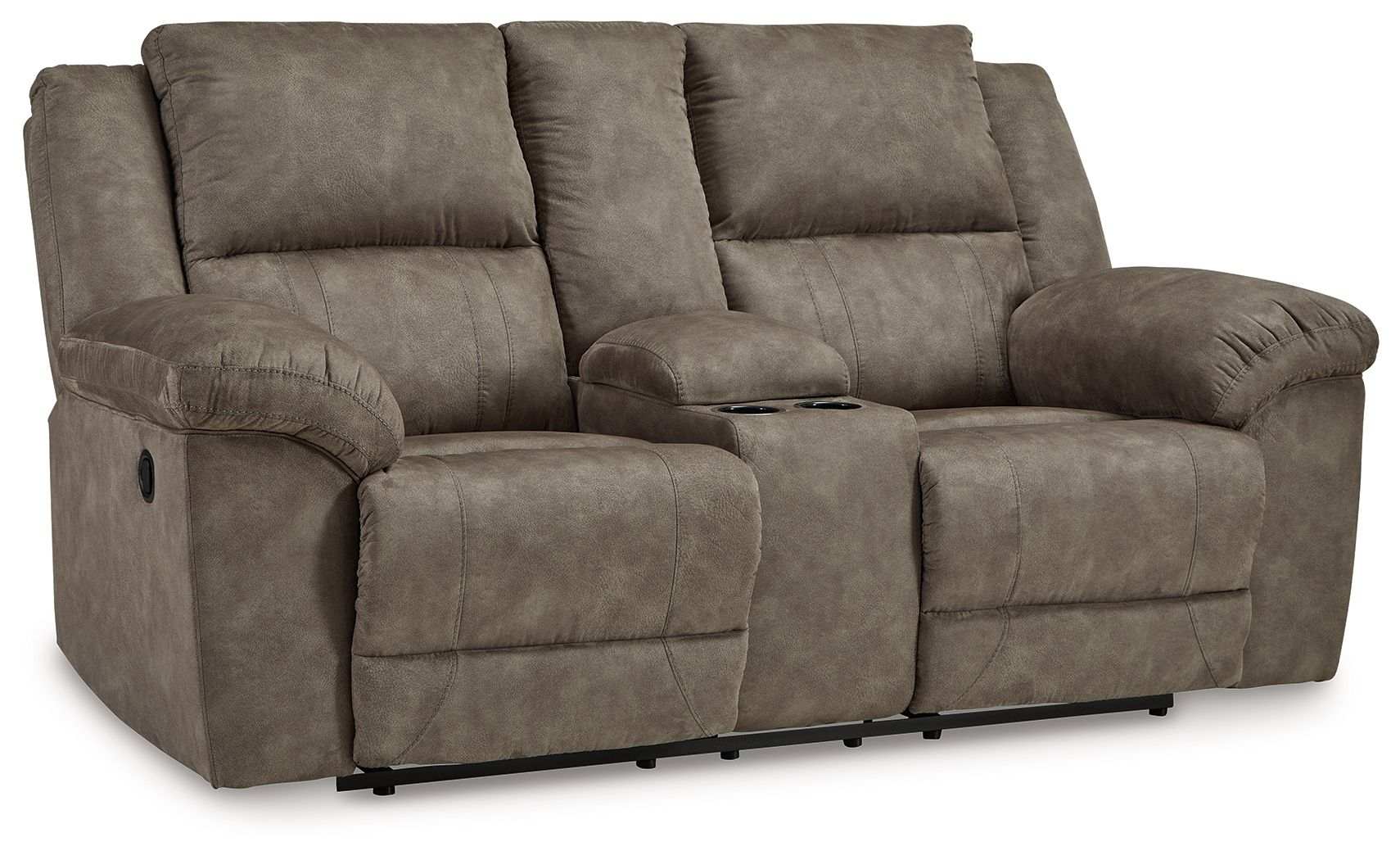 Laresview - Dbl Reclining Loveseat with Console - Fossil - Best Buy Furniture