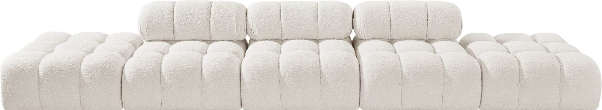 Ames - 5 Piece Boucle Upholstered Modular Sofa With 2 Armless Seats