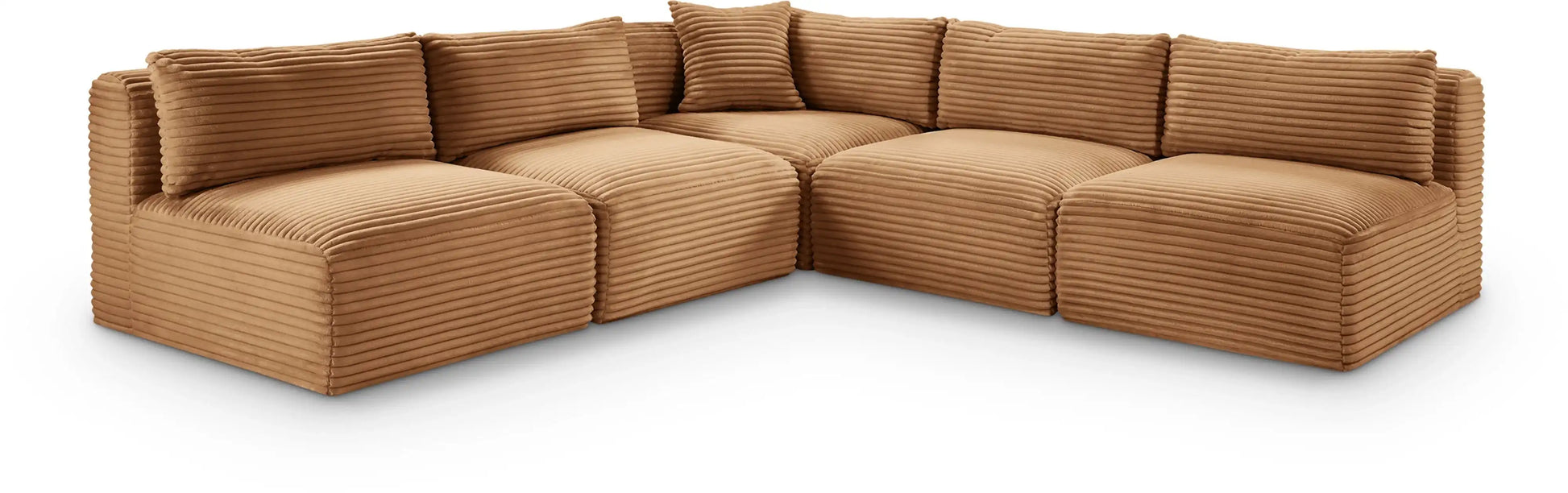 Shaggy - Fabric 5 Piece Modular Corner Armless Sectional - Best Buy Furniture