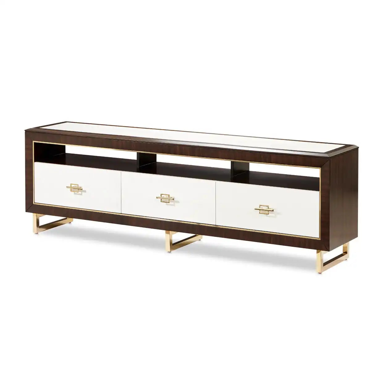 Belmont Place - Media Cabinet - White / Dark Brown - Best Buy Furniture