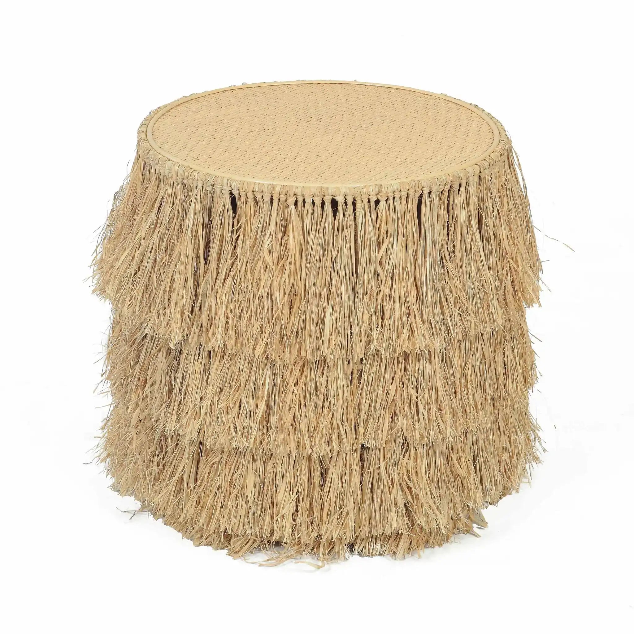 Luau - Rattan Round End Table - Natural - Best Buy Furniture