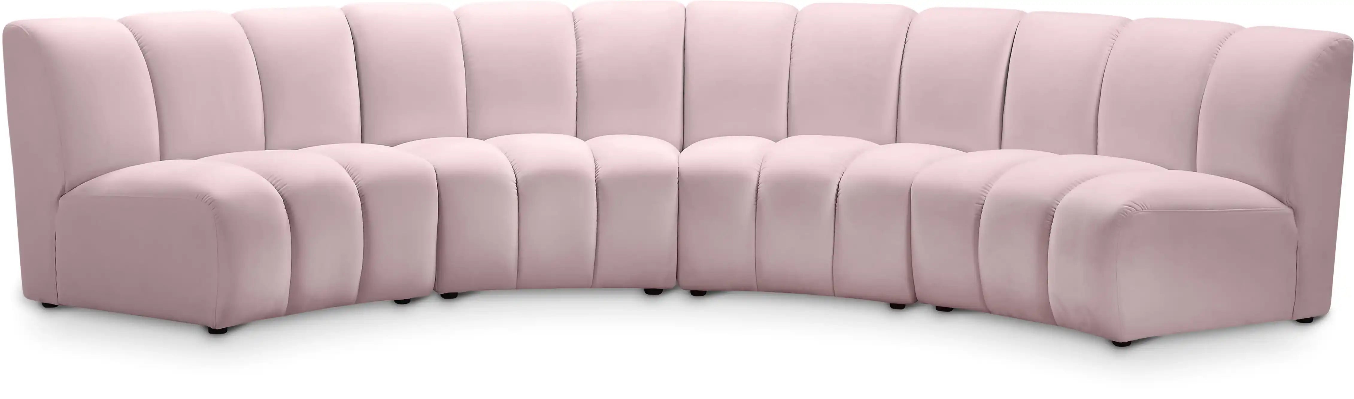 Infinity - 4 Piece Velvet Modular Sectional - Best Buy Furniture