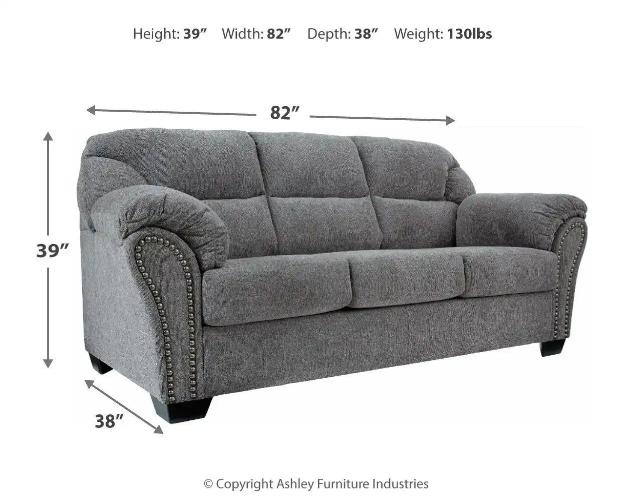 Allmaxx - Sofa - Pewter - Best Buy Furniture