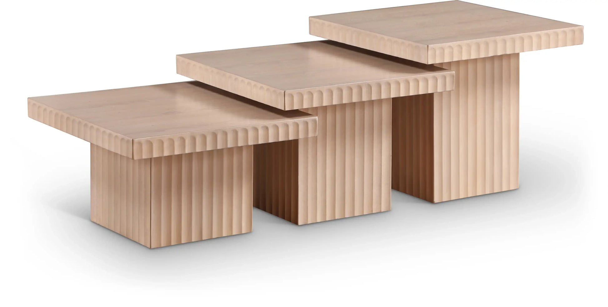 Spencer - Oak Veneer 3 Piece Coffee Tabl - Best Buy Furniture