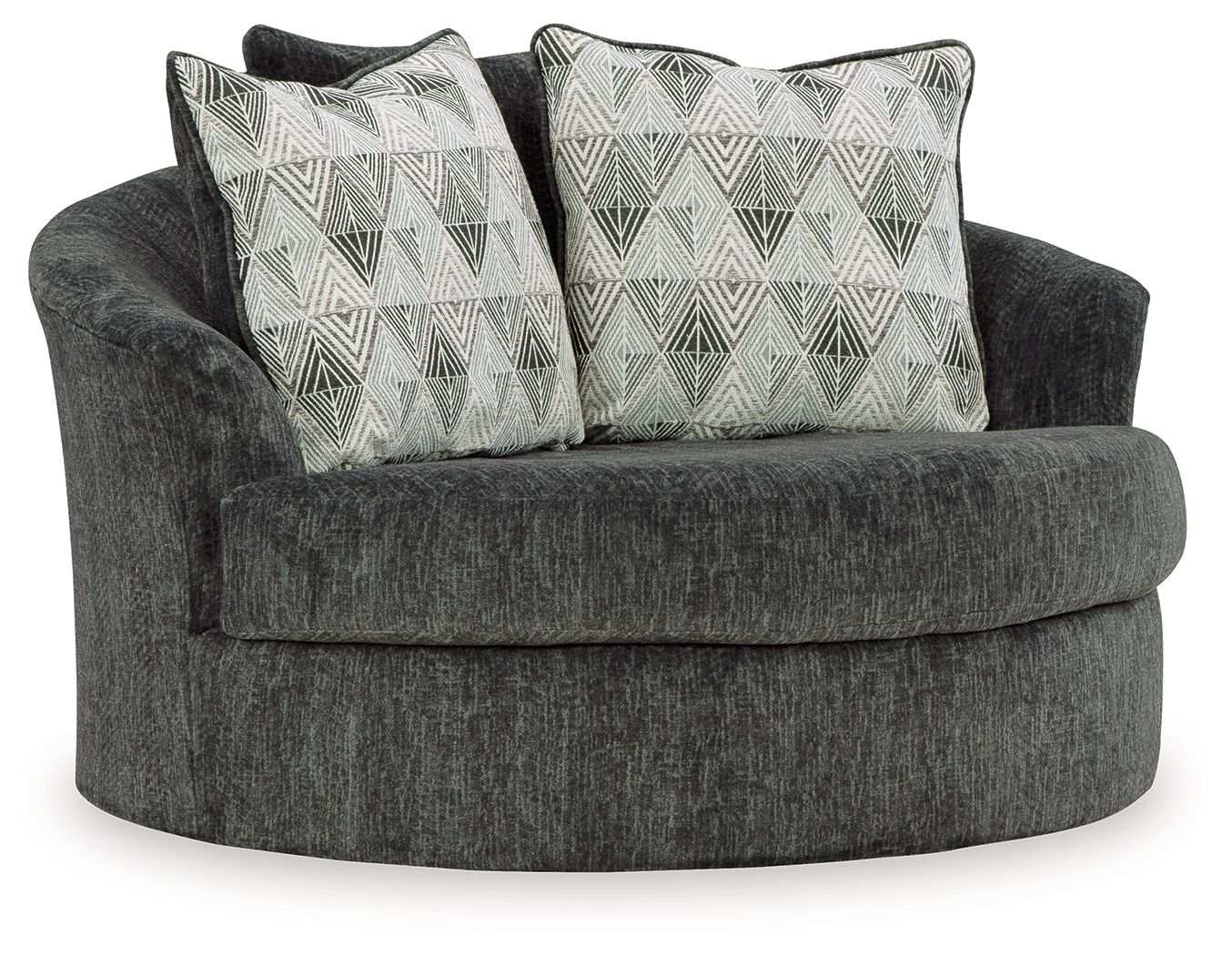 Biddeford - Oversized Swivel Accent Chair - Shadow - Best Buy Furniture