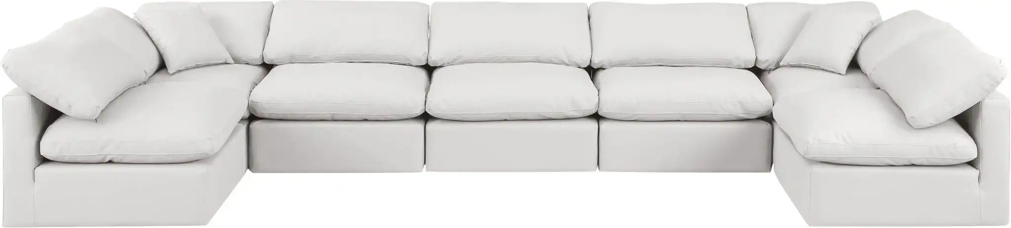 Indulge - Faux Leather 7 Piece Modular U-Shaped Sectional