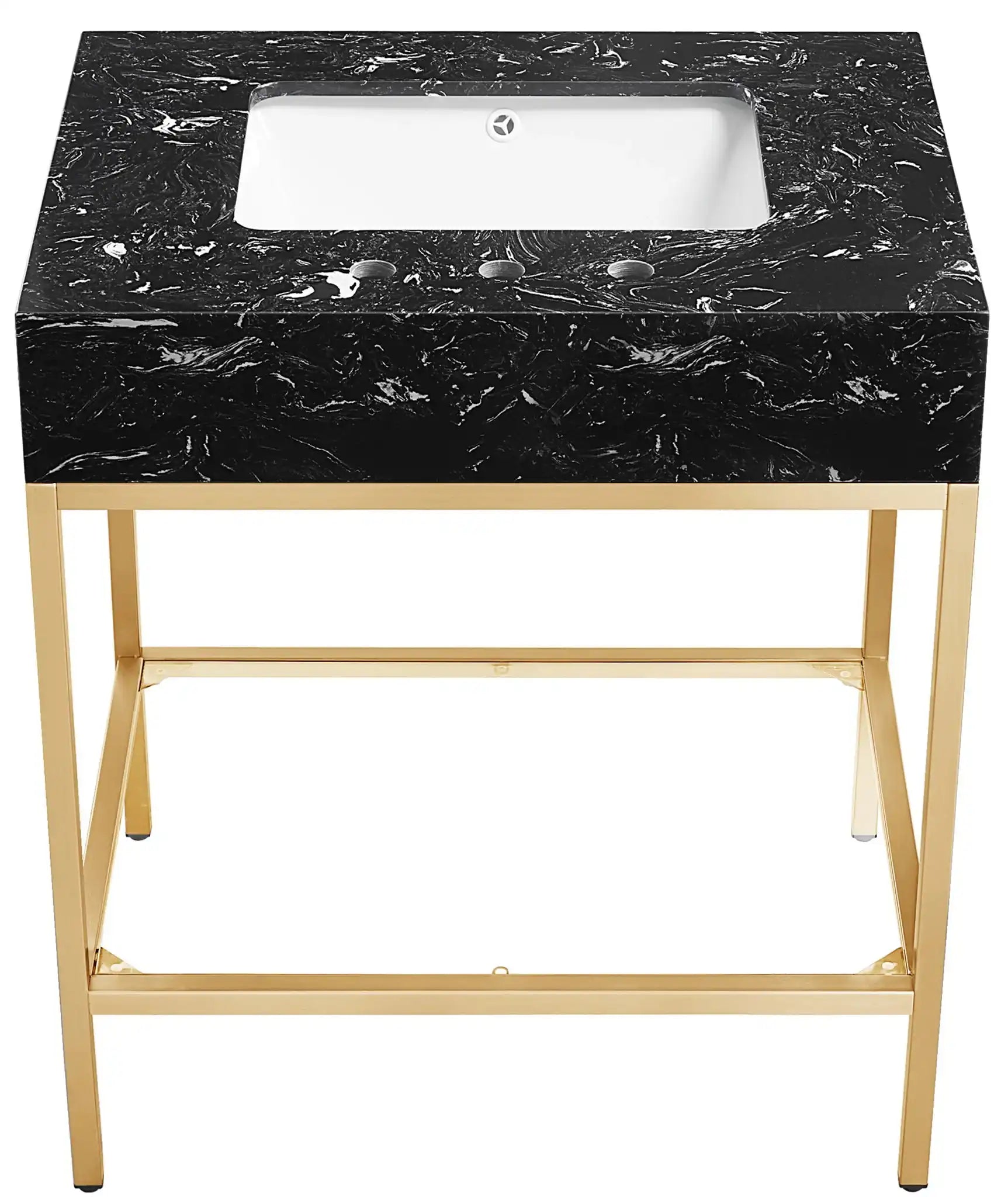 Marmo - Engineered Marble Bathroom Vanity With Gold Base
