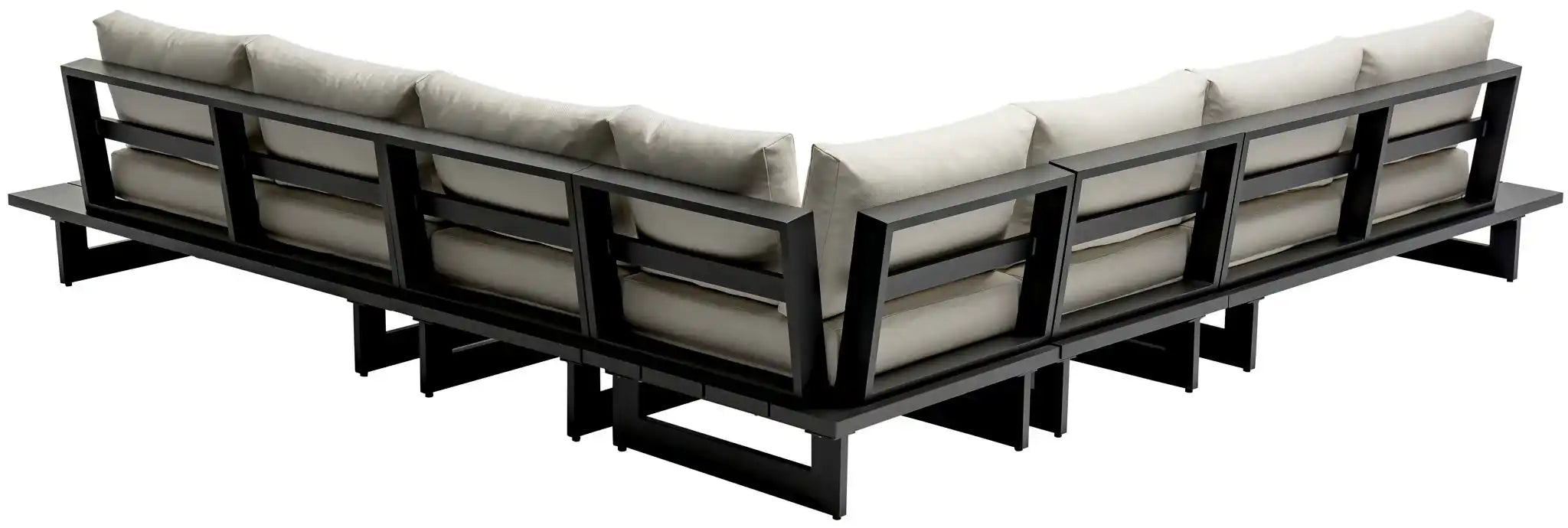 Maldives - 5 Piece Water Resistant Outdoor Patio Modular Sectional With Gray Base