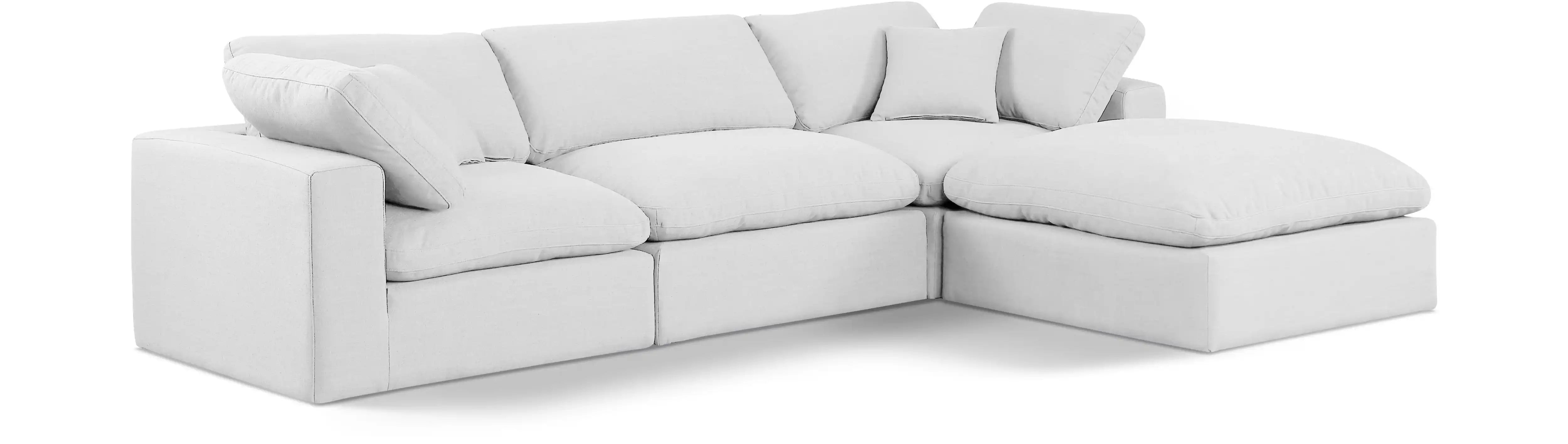Comfy - 4 Piece Linen Fabric Modular Sectional With Chaise - Best Buy Furniture