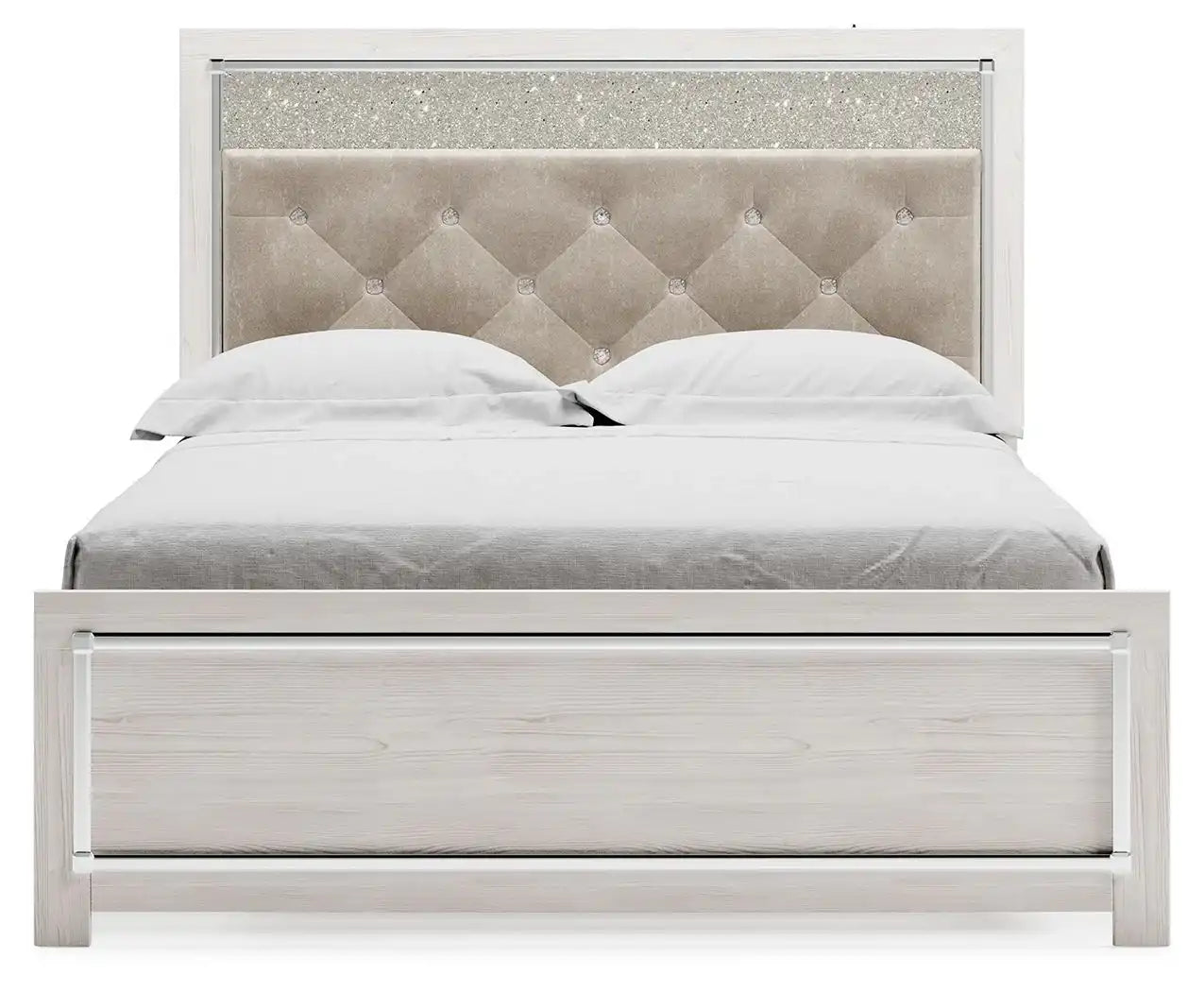 Altyra - Queen Panel Bed With Roll Slats - White - Best Buy Furniture