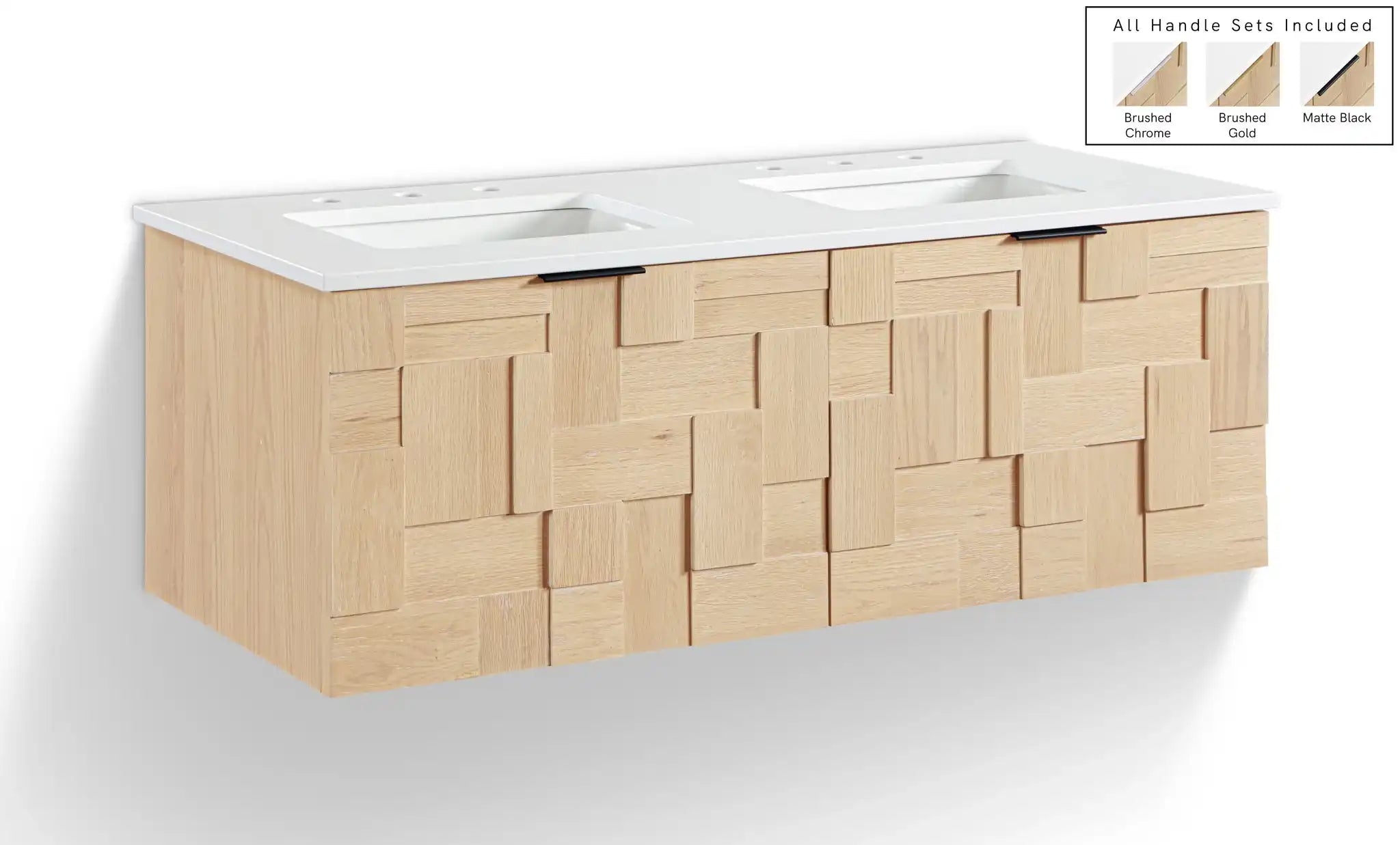Leonardo - Engineered Stone And Solid Wood 24" Wall Mounted Bathroom Vanity - Best Buy Furniture
