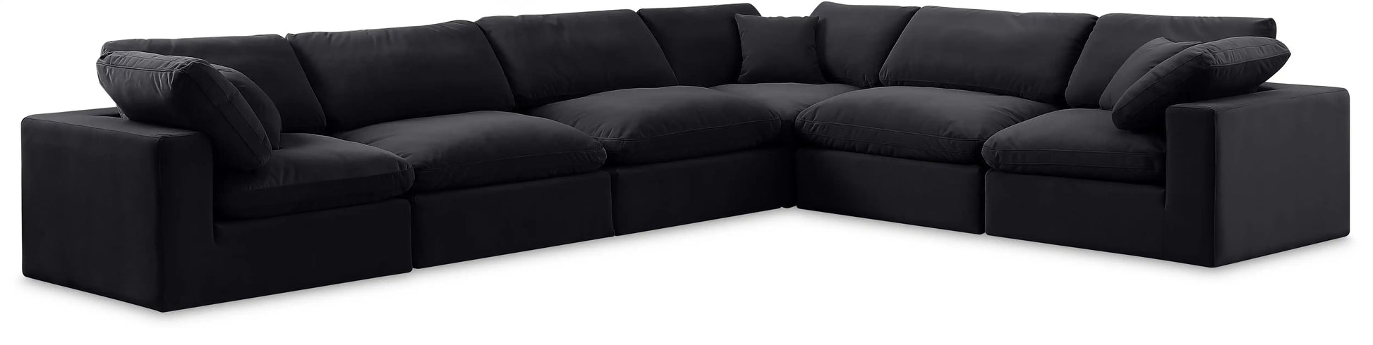 Comfy - 6 Piece Velvet Modular Corner Sectional - Best Buy Furniture