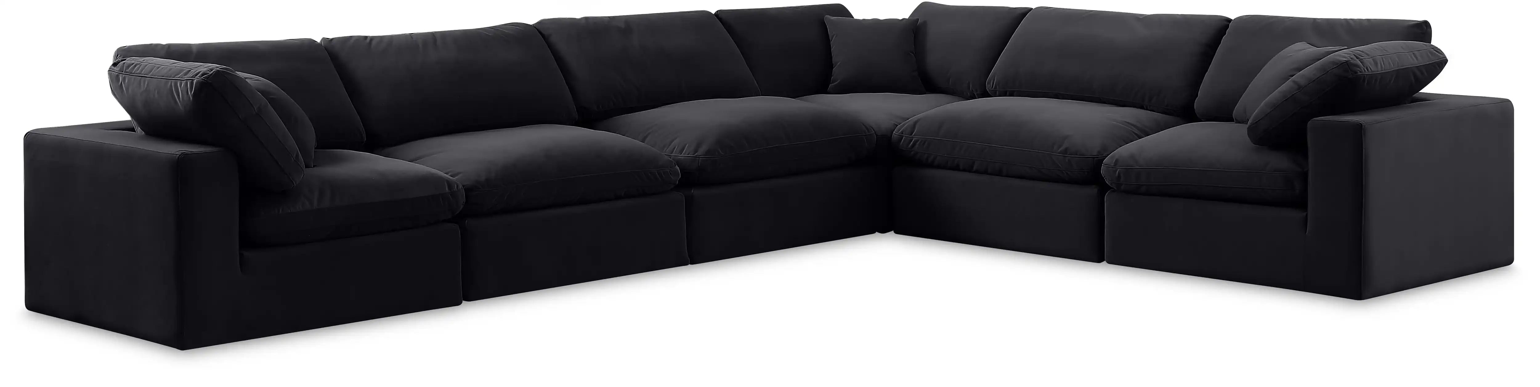 Comfy - 6 Piece Velvet Modular Corner Sectional - Best Buy Furniture