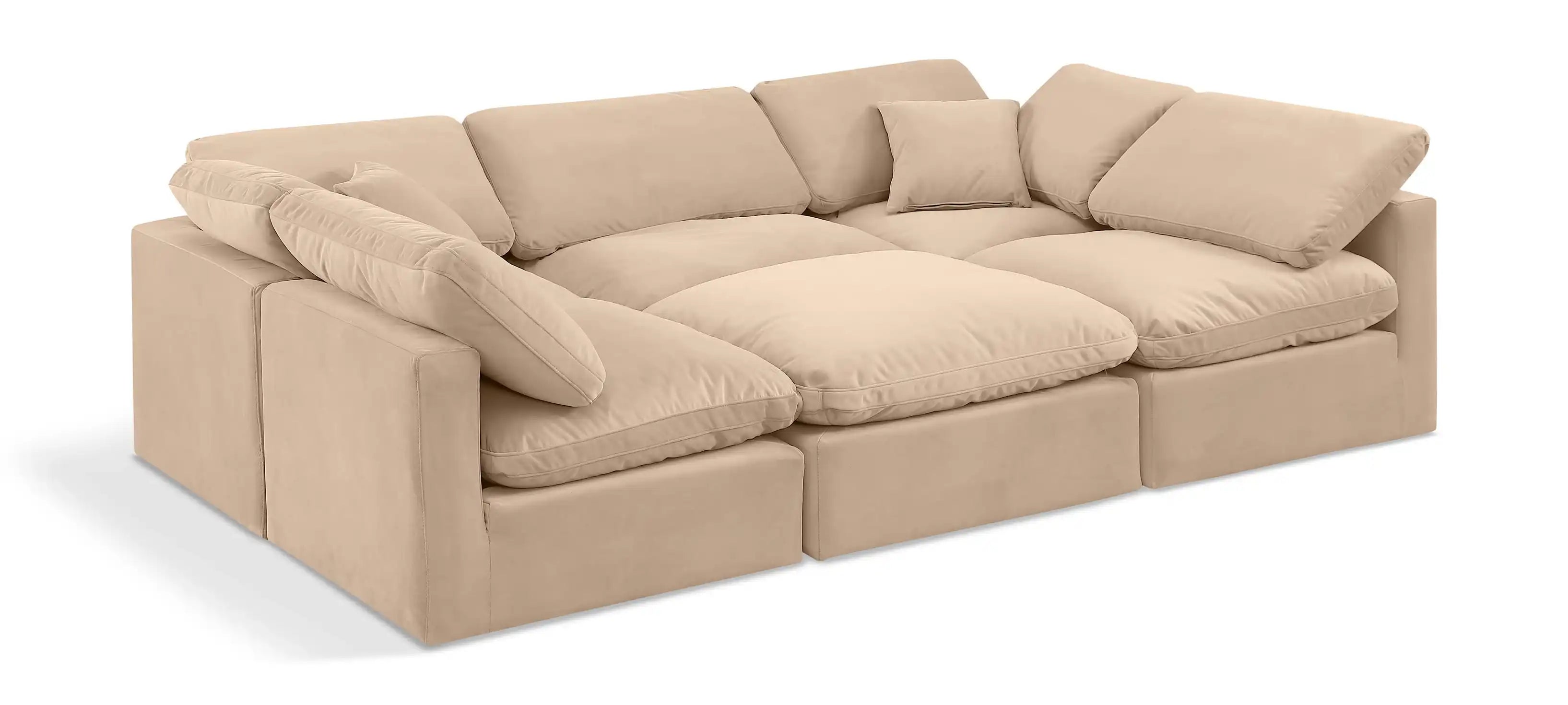 Indulge - Velvet 6 Piece Modular Sectional - Best Buy Furniture