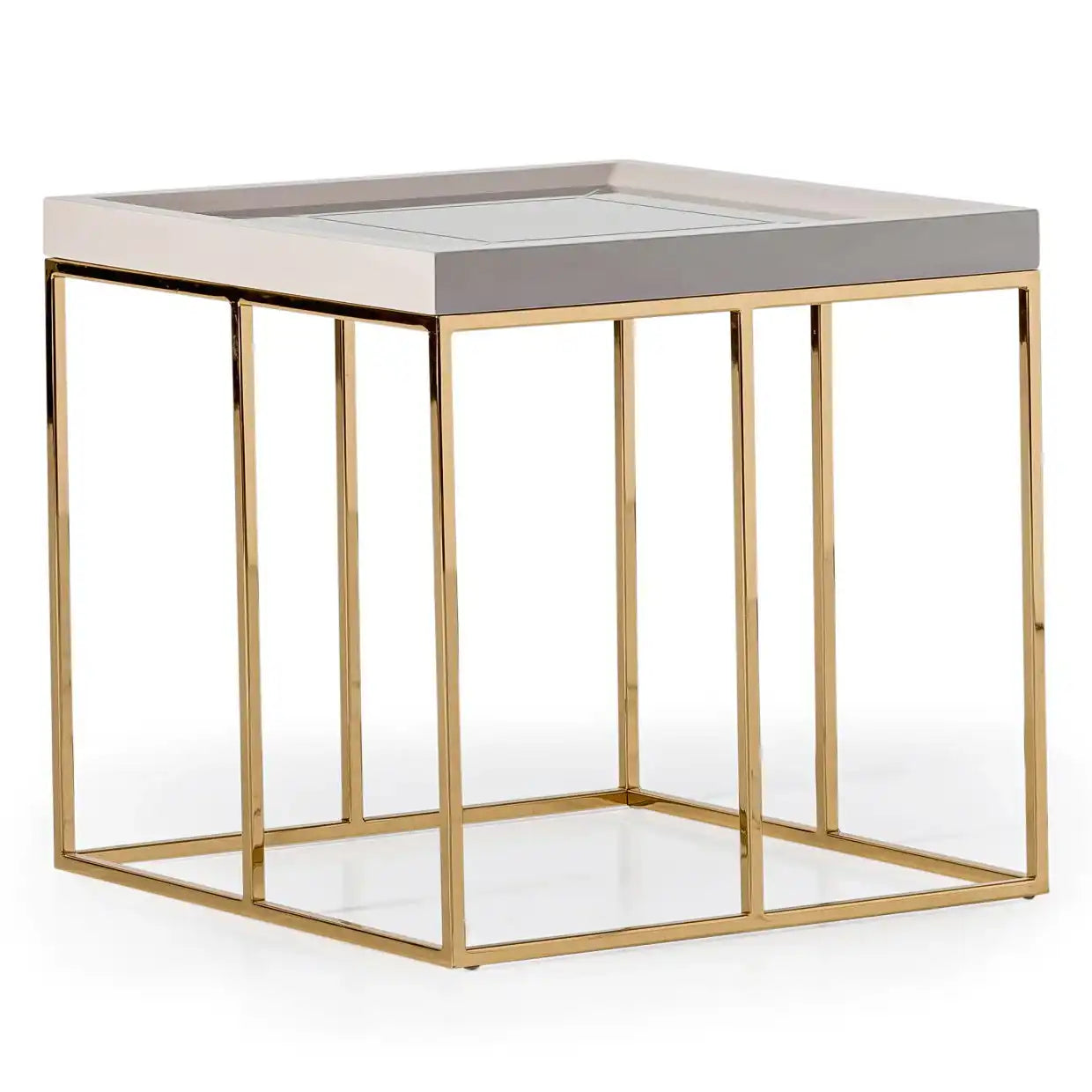 Carmela - Side Table - Shimmer Ivory - Best Buy Furniture