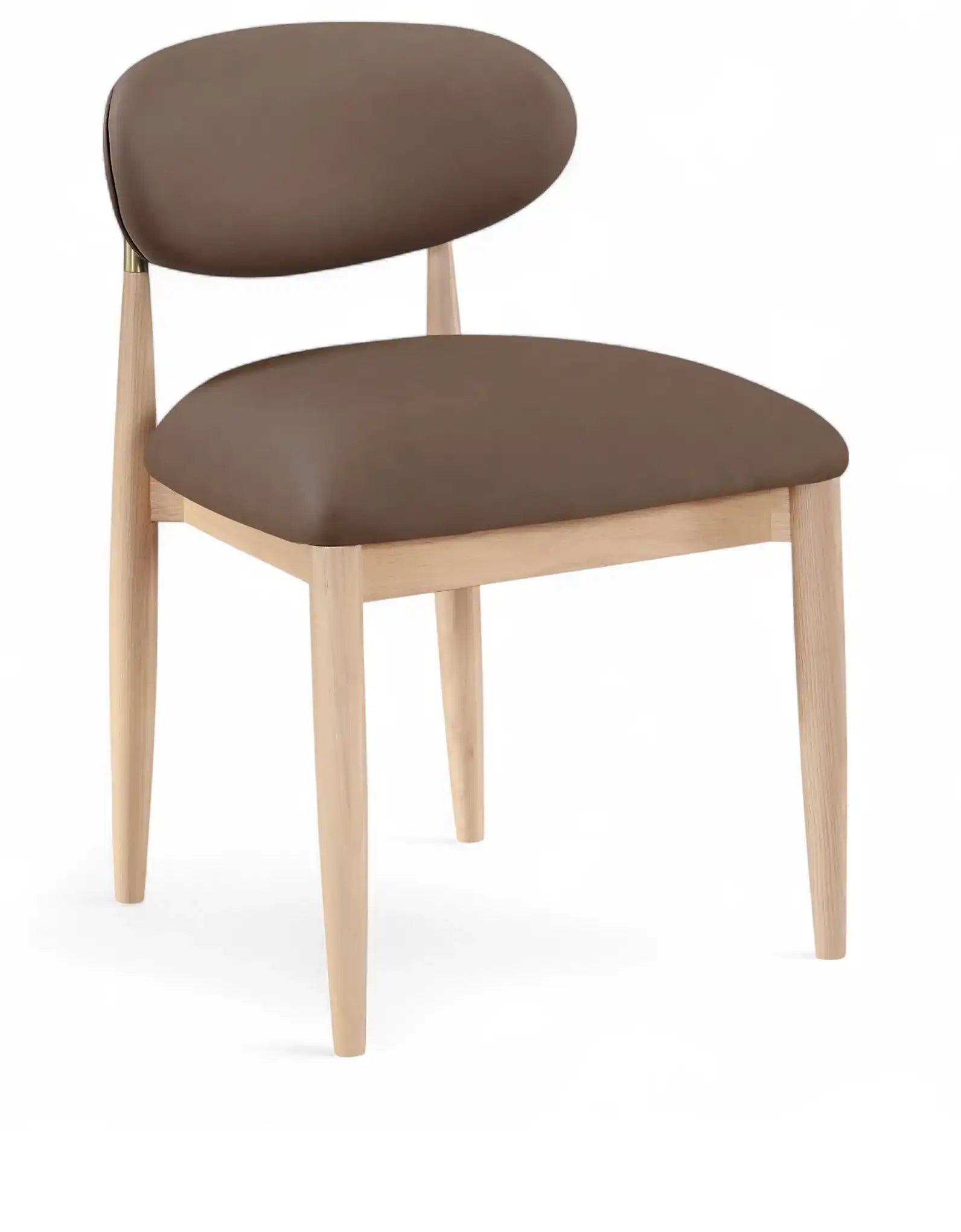 Riccio - Faux Leather Dining Side Chair (Set of 2) - Natural Frame - Best Buy Furniture