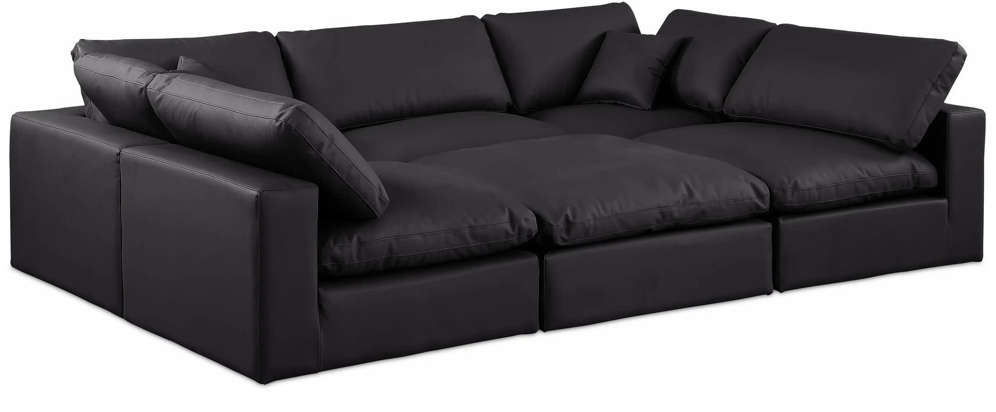 Comfy - 6 Piece Faux Leather Sectional - Best Buy Furniture