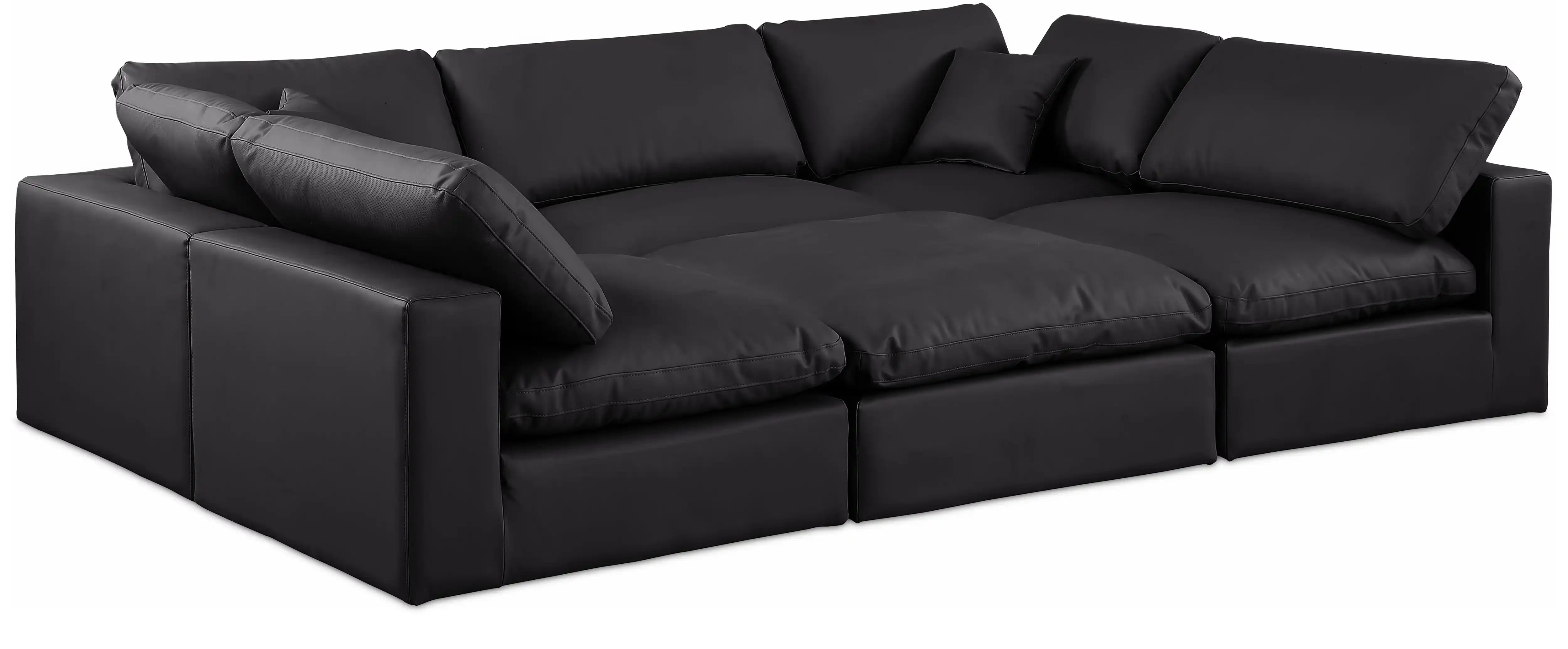Comfy - 6 Piece Faux Leather Sectional - Best Buy Furniture