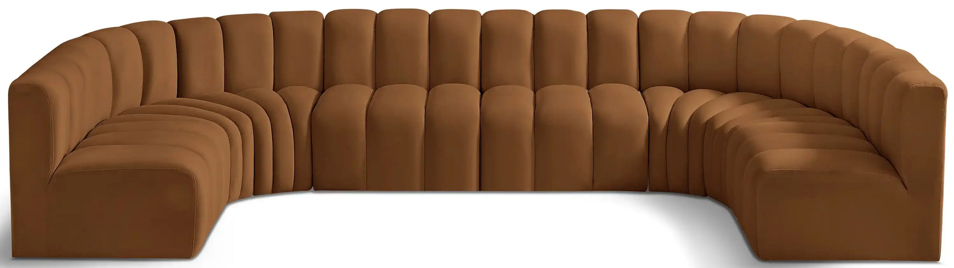Arc - Velvet Modular U-Shaped Sectional - Saddle - Best Buy Furniture